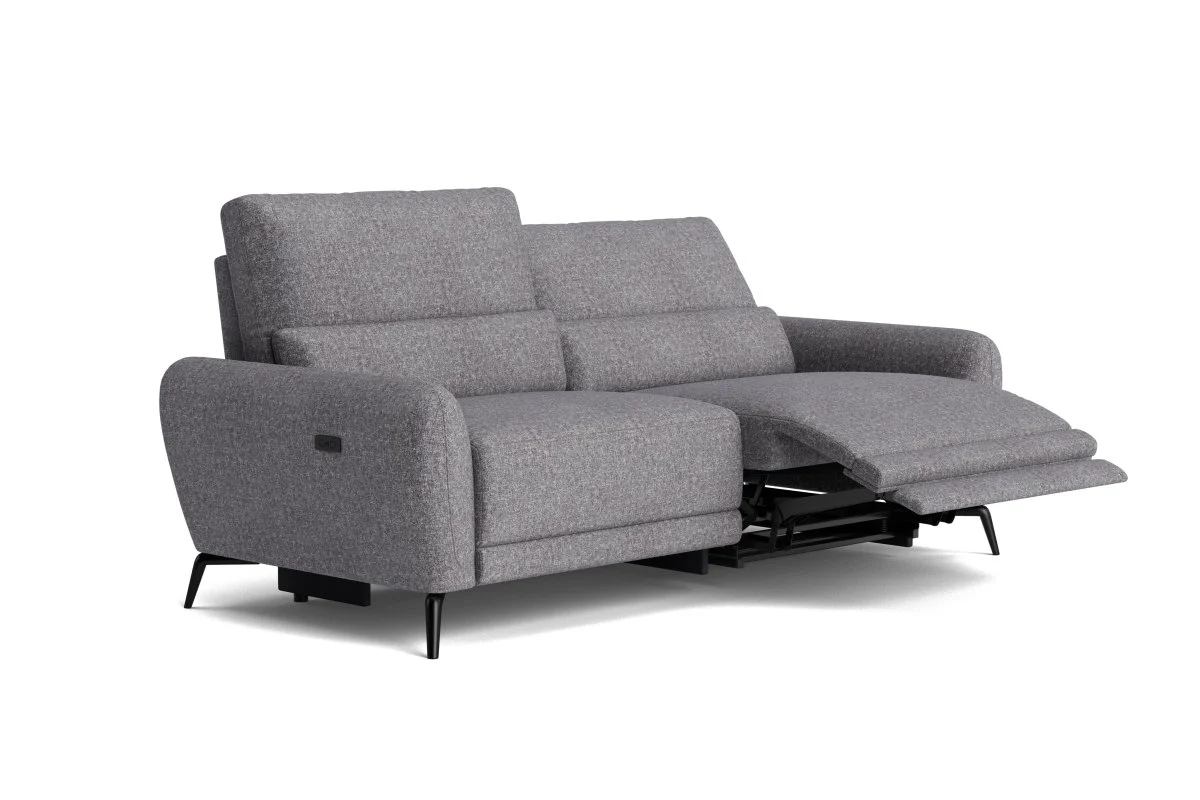 Jasmine Large 3 Seater Power Recliner Fabric Sofa, Monique Steel - Image 3