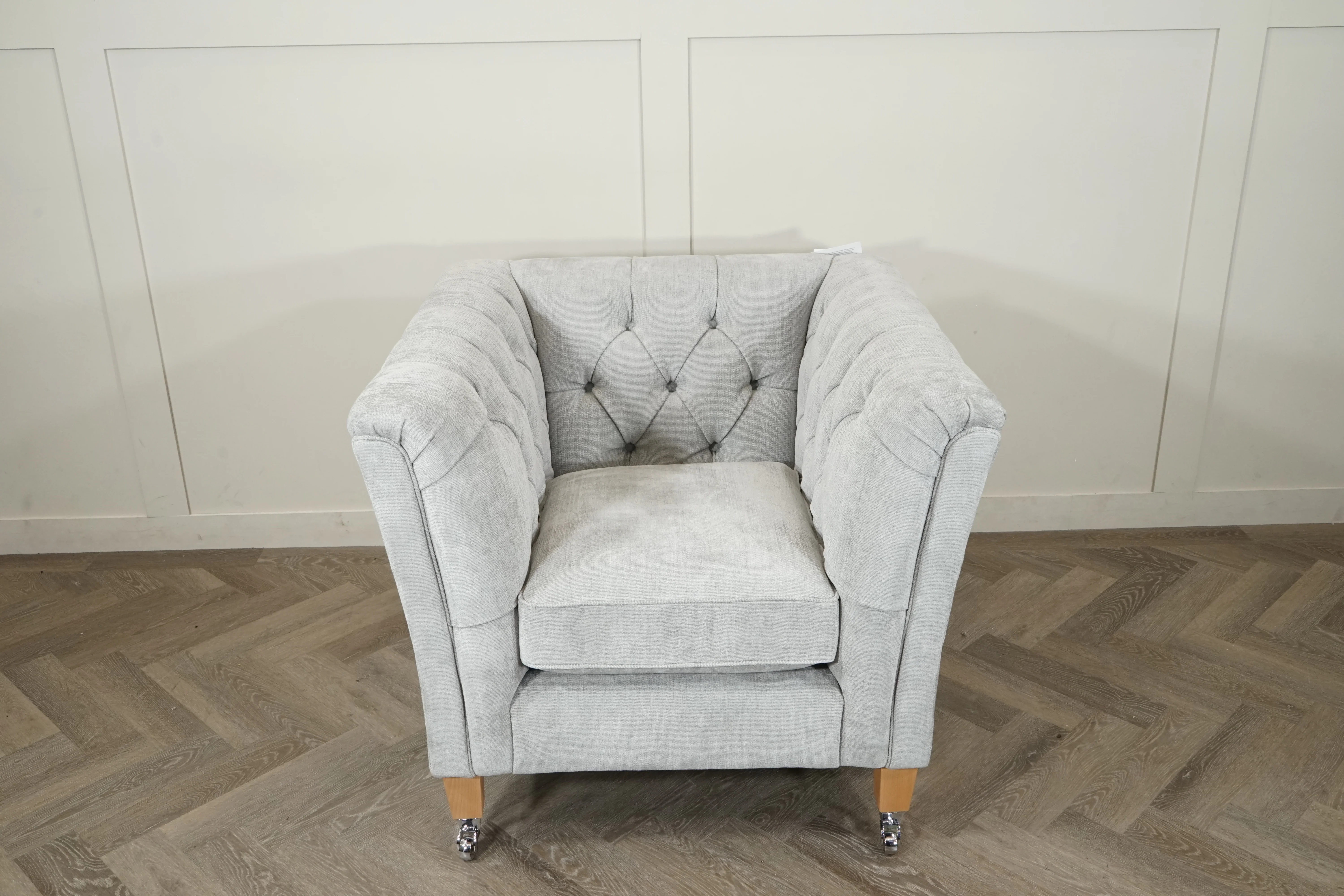 Laura Ashley Chatsworth Armchair, Orla Pale Steel - Image 3