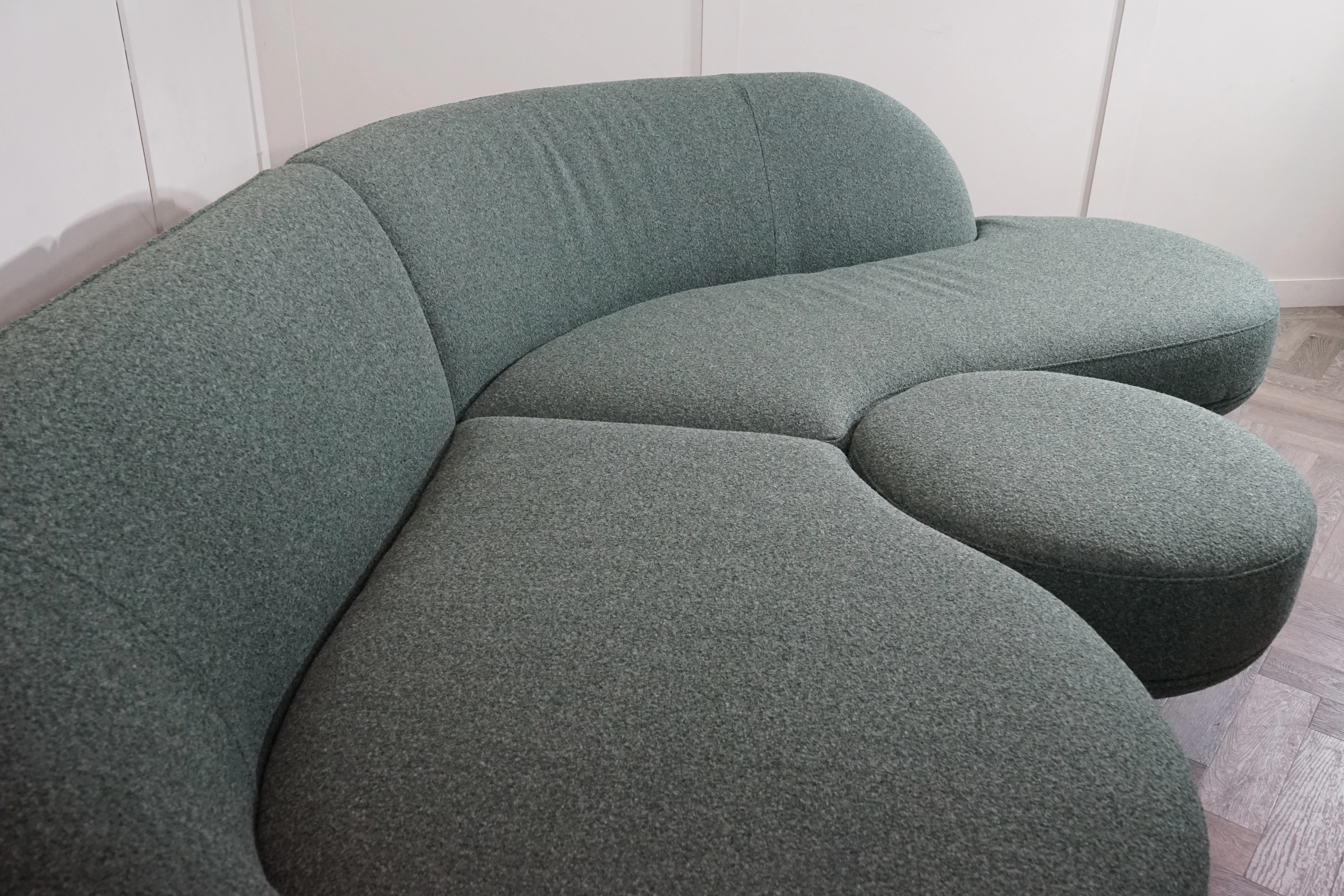 Lorenze Large 4 Seater RHF Chaise End Sofa & Footstool, Fern Green - Image 5