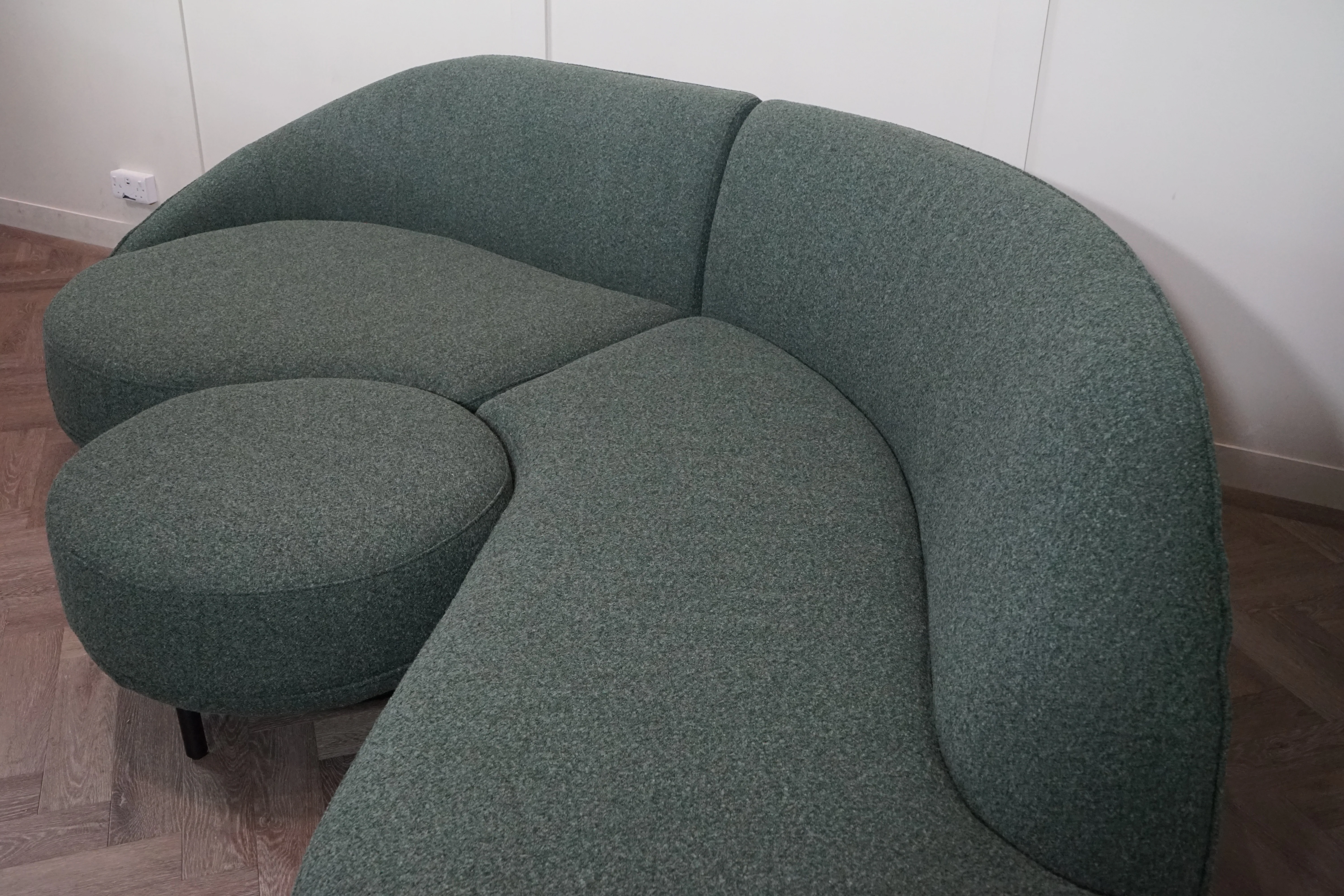 Lorenze Large 4 Seater RHF Chaise End Sofa & Footstool, Fern Green - Image 7