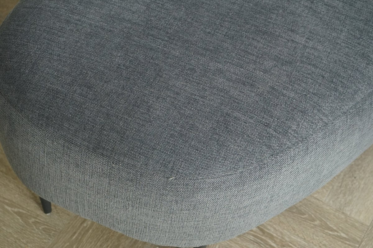 Lozenge Footstool, Soft Chenille Charcoal - Image 3