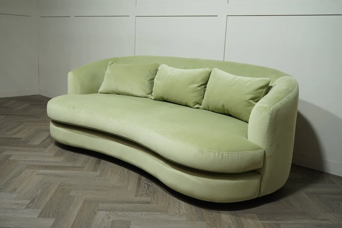 Lozenge Large 3 Seater Sofa, Velvet Pistachio - Image 4