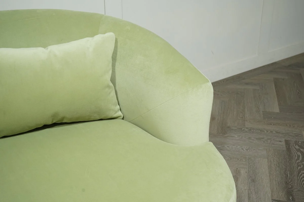 Lozenge Large 3 Seater Sofa, Velvet Pistachio - Image 5