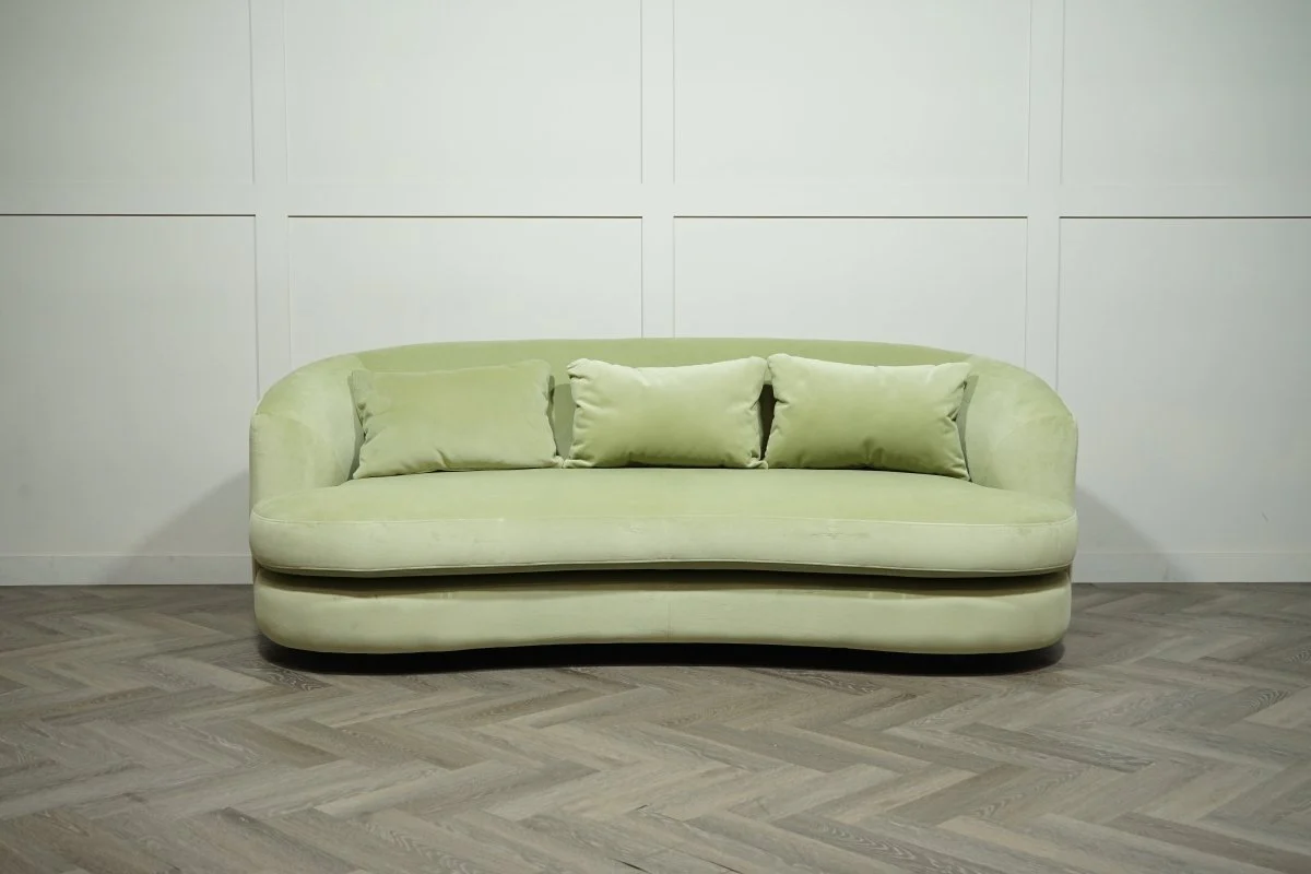 Lozenge Large 3 Seater Sofa, Velvet Pistachio - Image 6