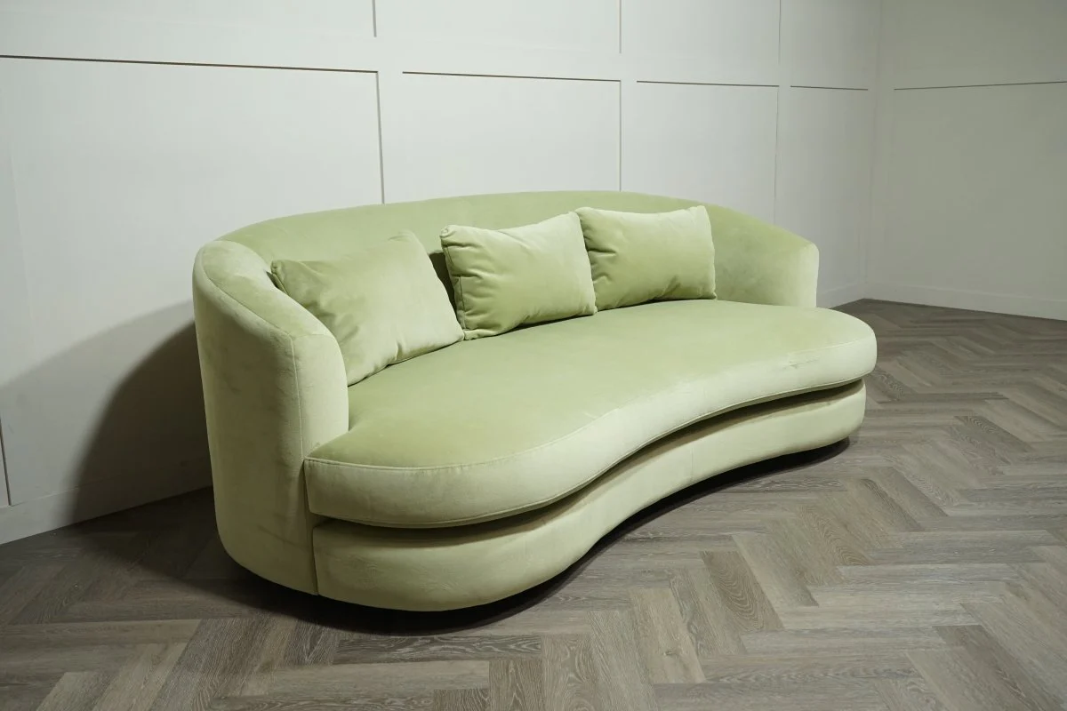 Lozenge Large 3 Seater Sofa, Velvet Pistachio - Image 7