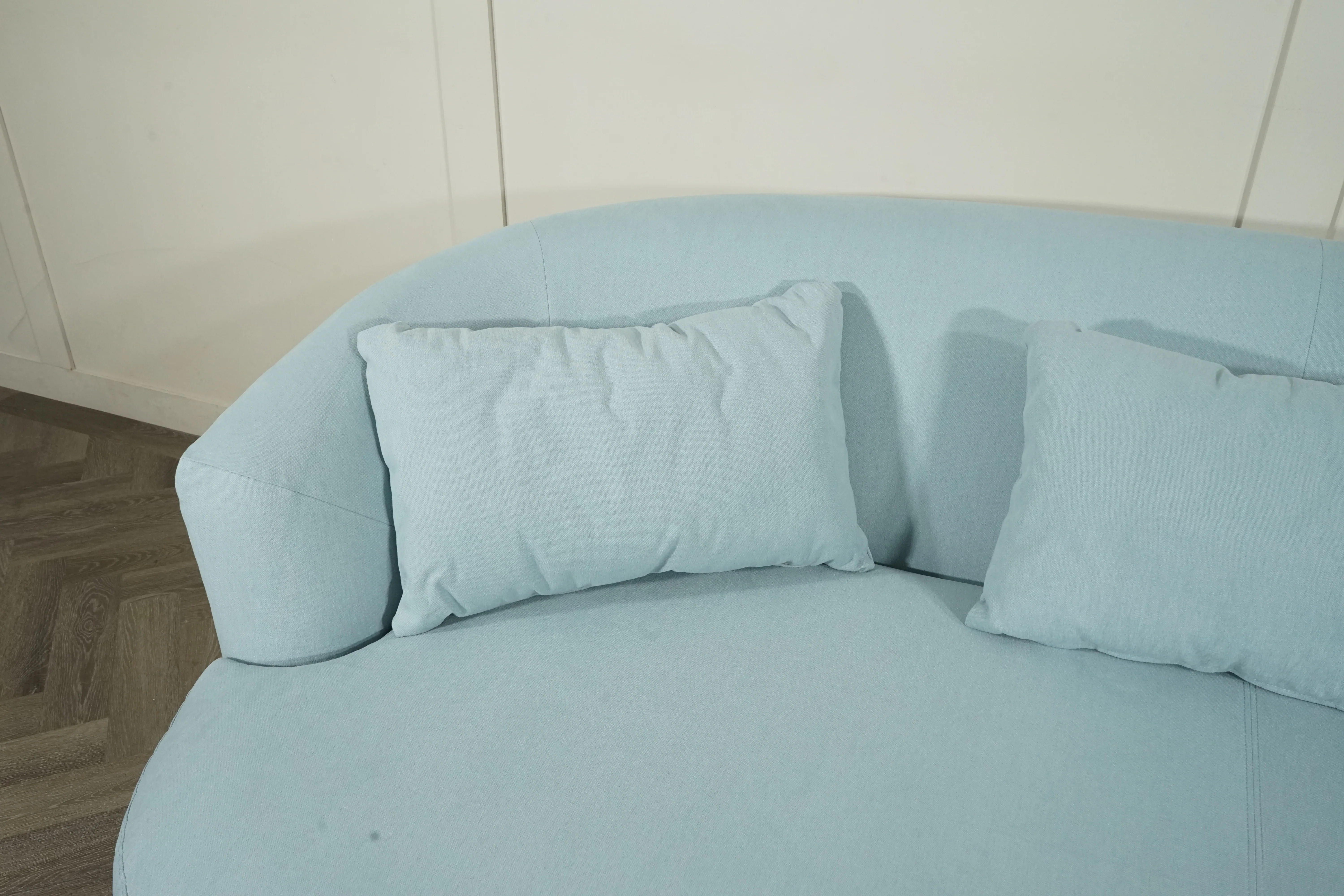 Lozenge Large 3 Seater Sofa, Cotton Powder Blue - Image 7