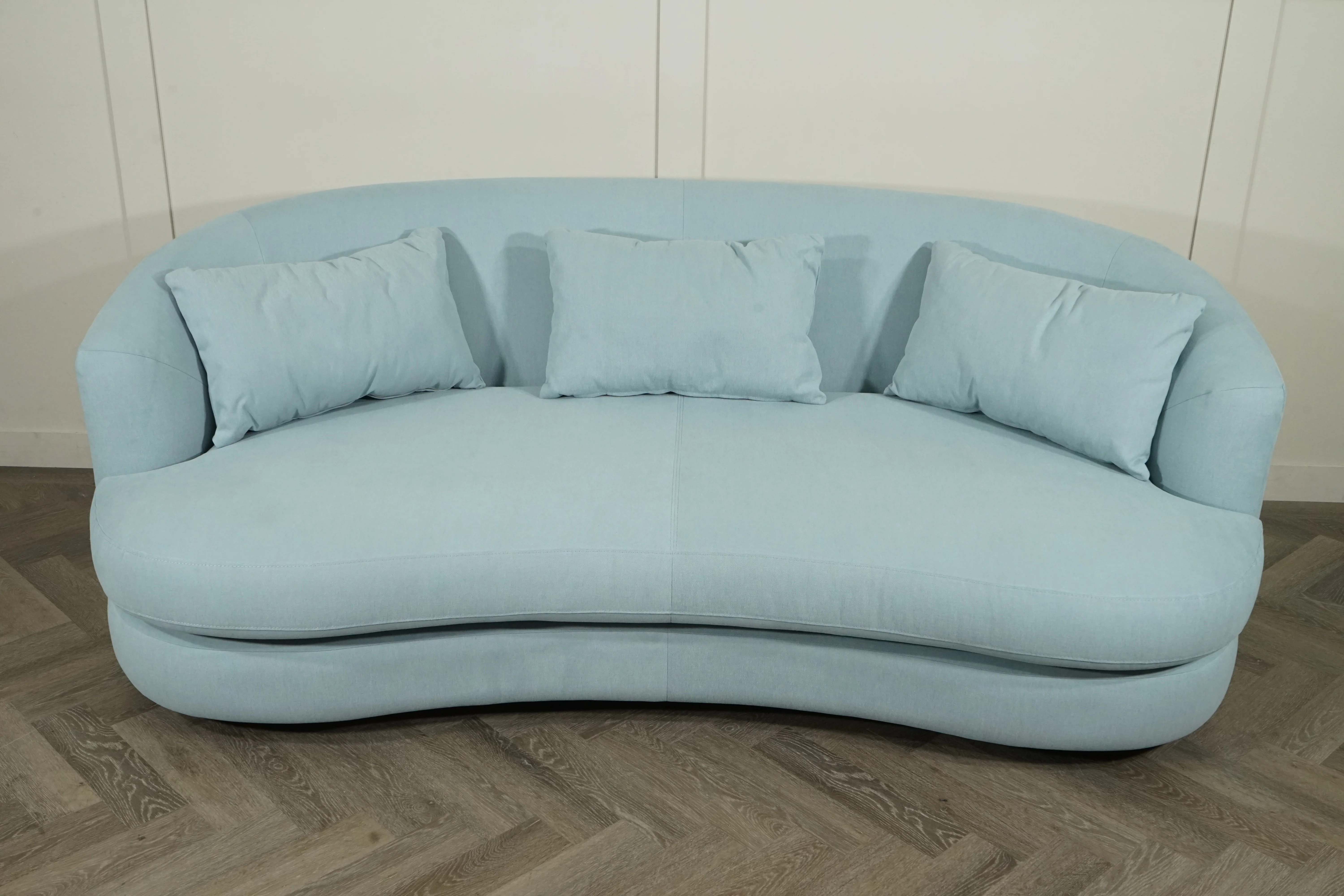 Lozenge Large 3 Seater Sofa, Cotton Powder Blue - Image 8