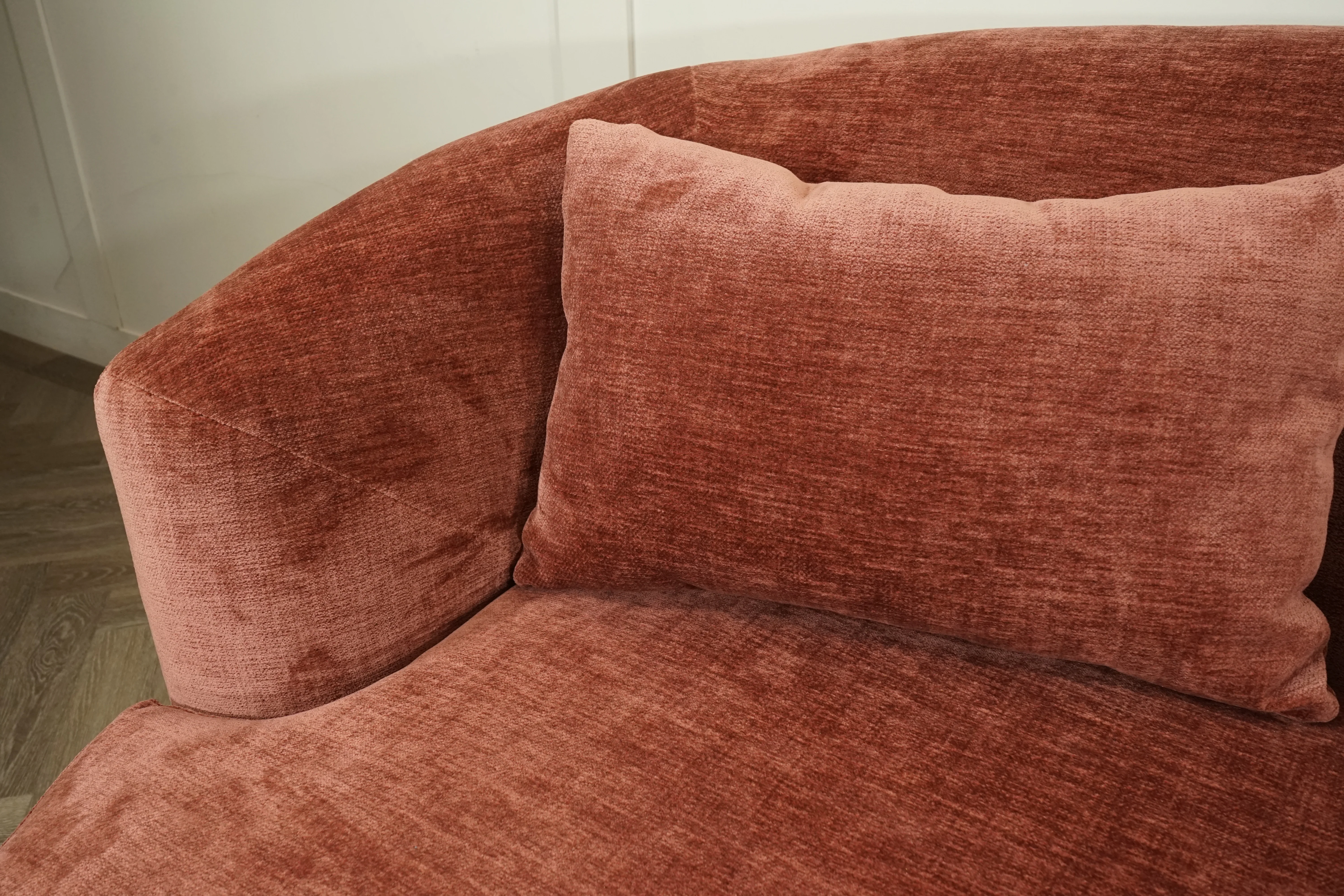 Lozenge Large 3 Seater Sofa, Plush Chenille Auburn - Image 3