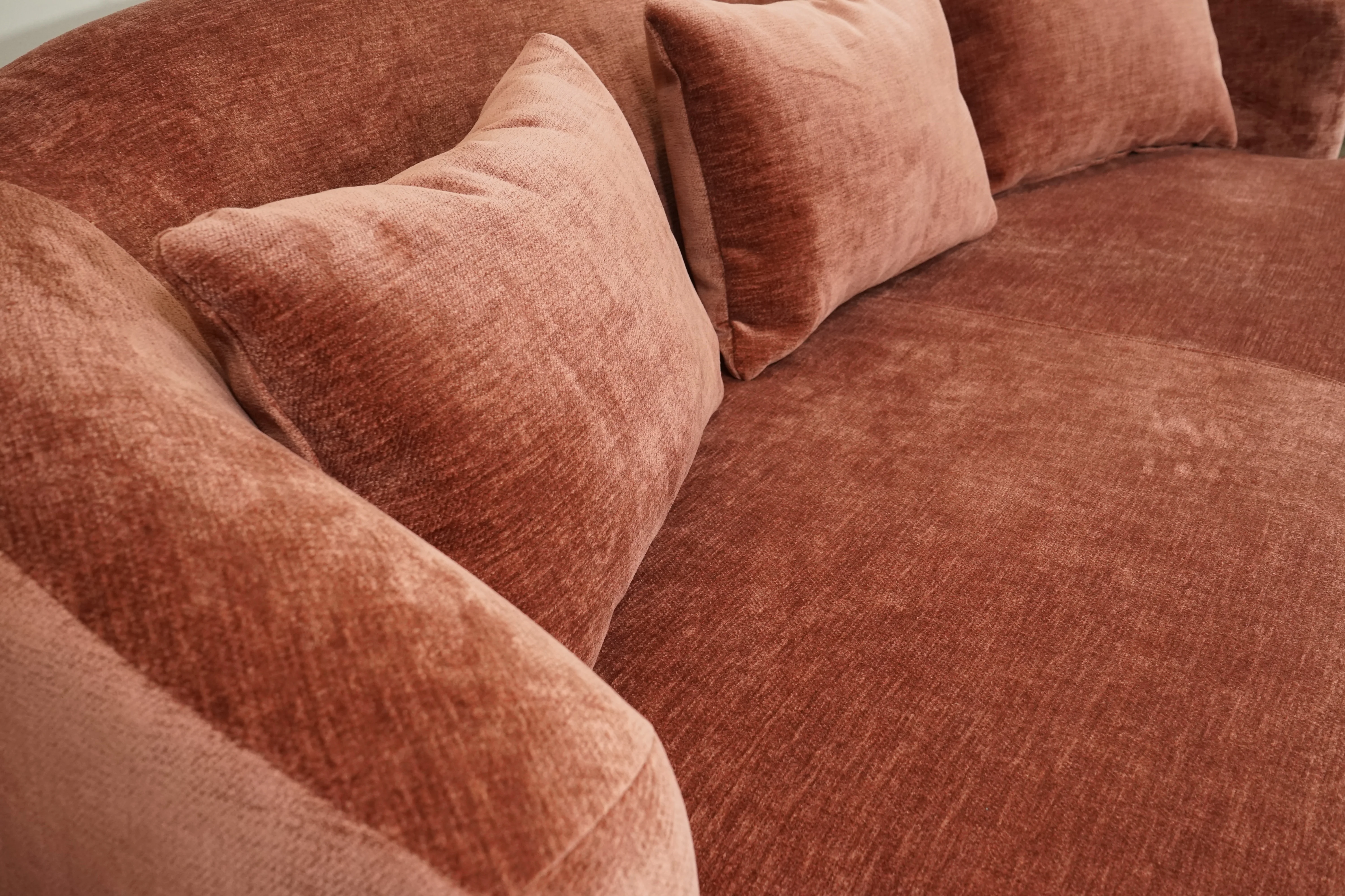 Lozenge Large 3 Seater Sofa, Plush Chenille Auburn - Image 5