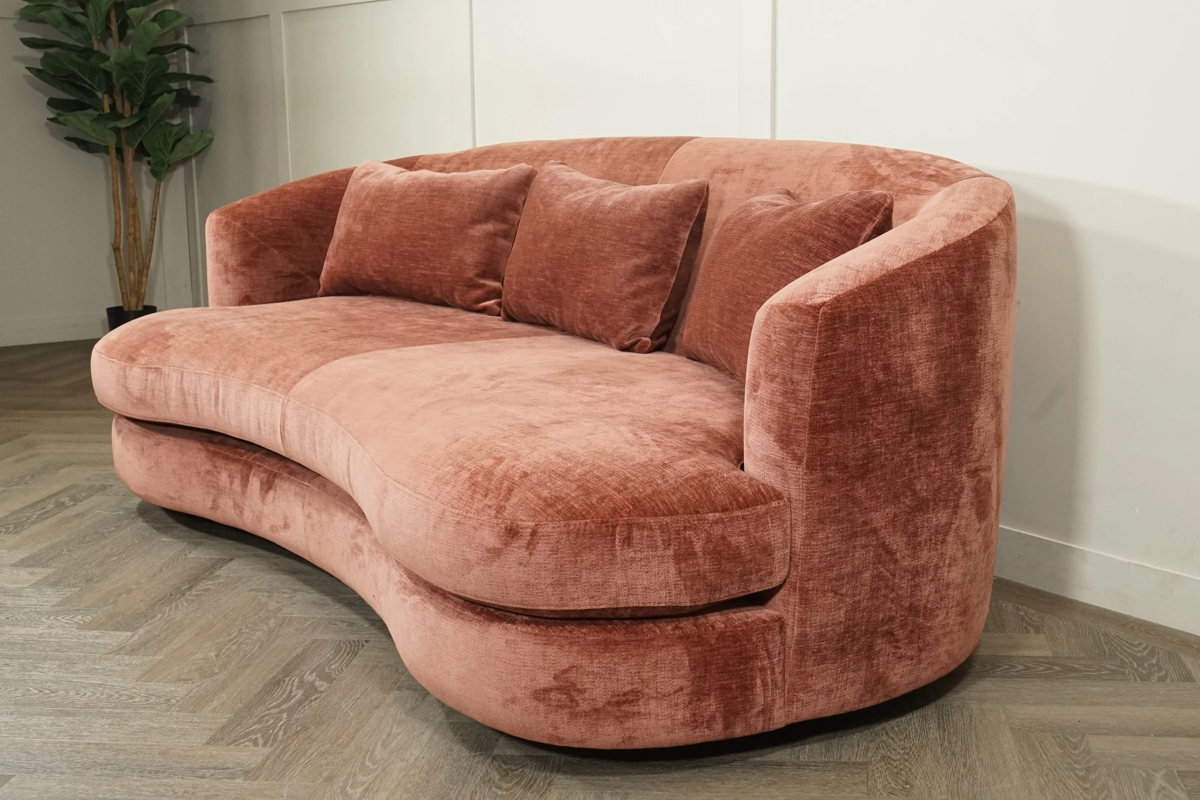 Lozenge Large 3 Seater Sofa, Plush Chenille Auburn - Image 6