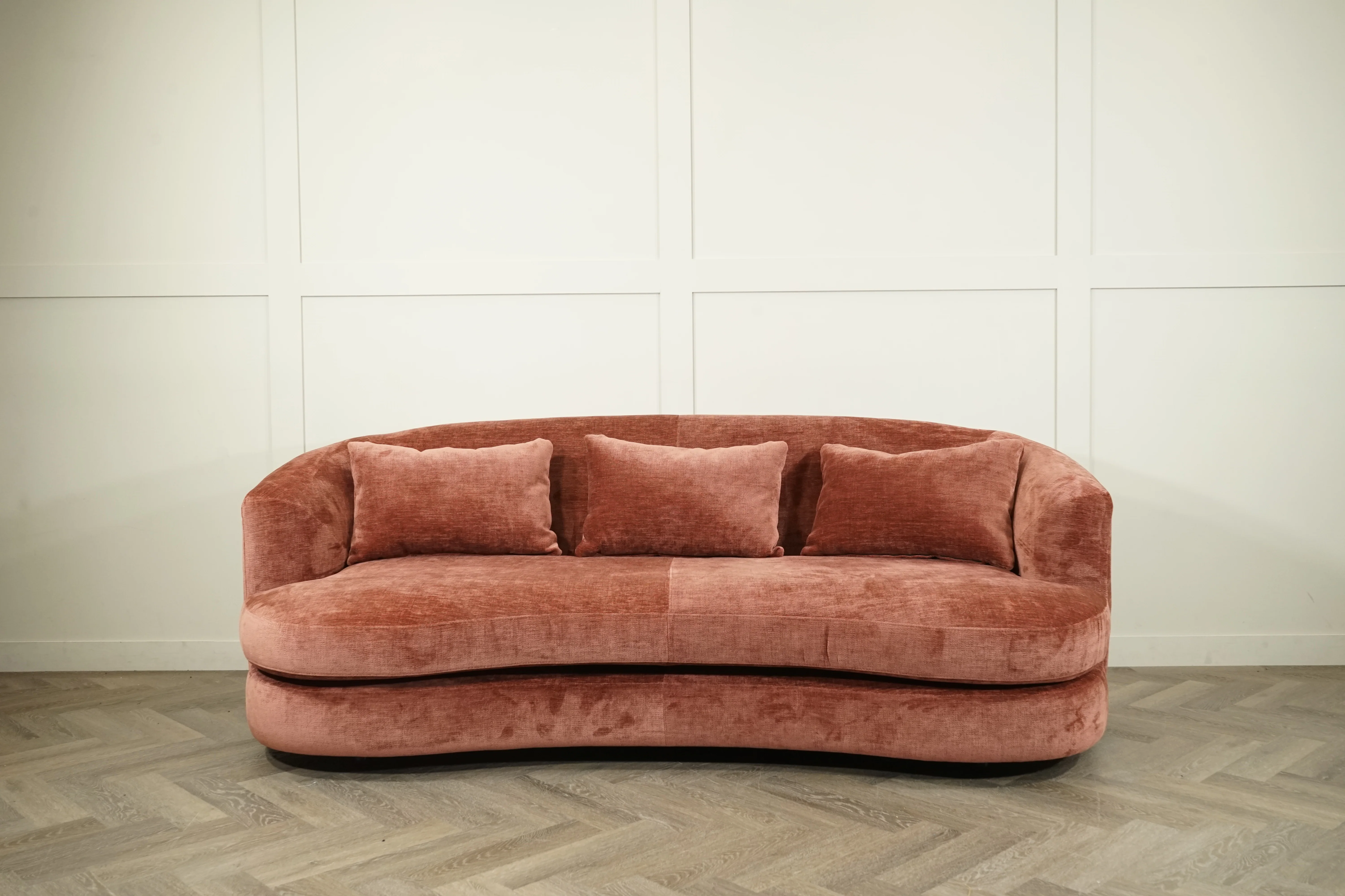 Lozenge Large 3 Seater Sofa, Plush Chenille Auburn - Image 7