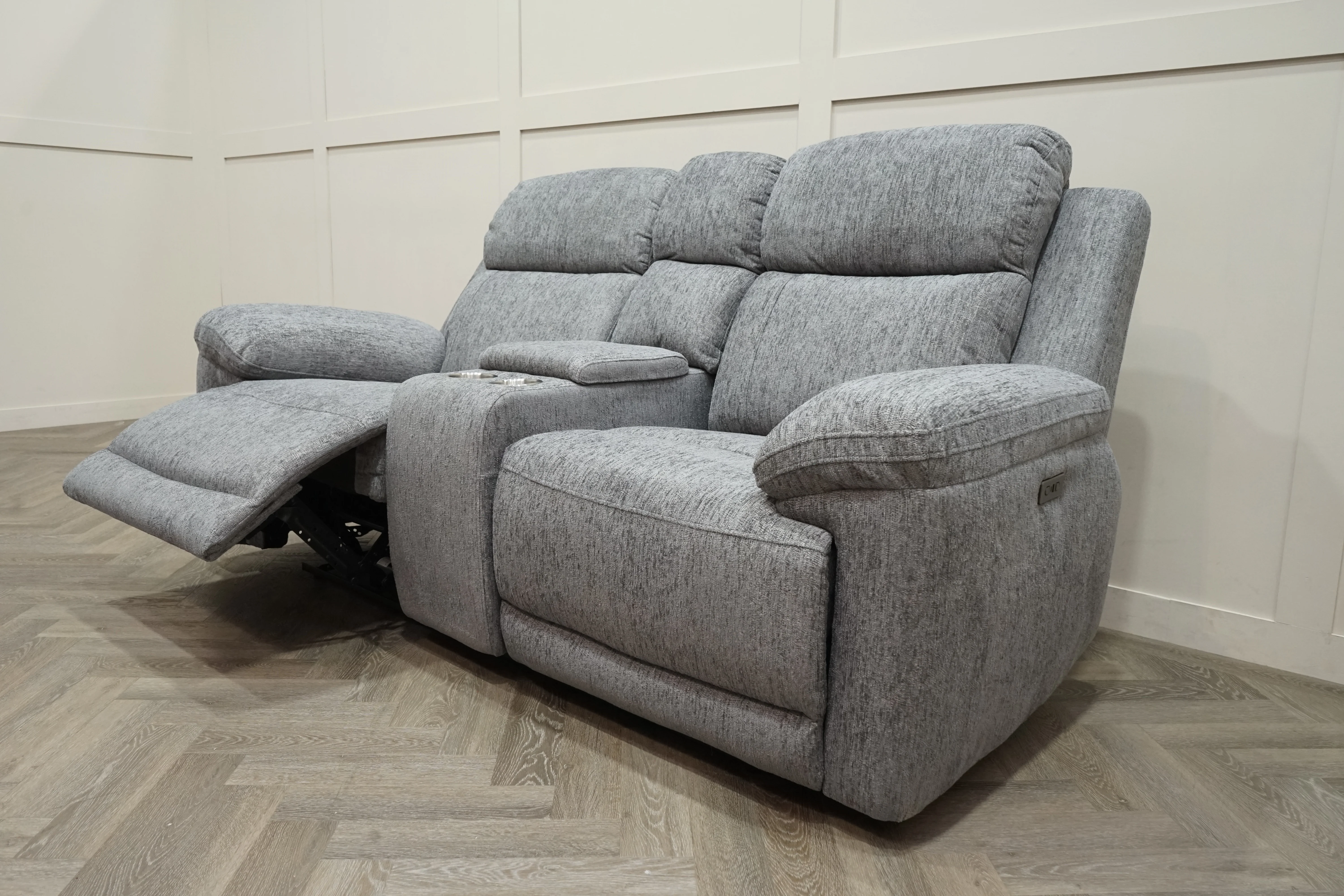 Lucius 2 Seater Power Recliner Sofa, Vespa Grey - Image 3