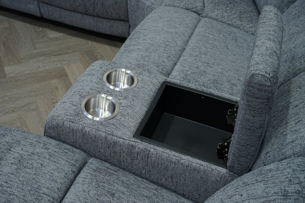 Lucius Power Reclining Modular Corner Sofa, Vespa Grey - Image 7