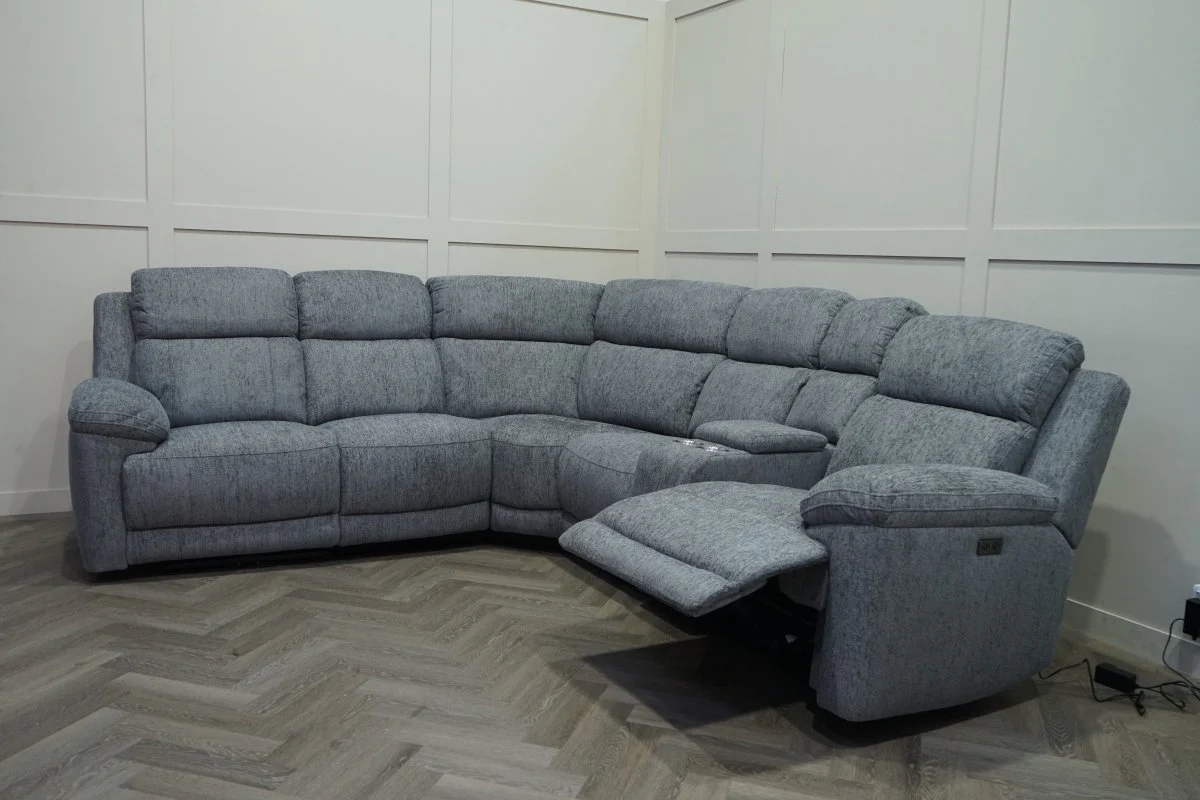 Lucius Power Reclining Modular Corner Sofa, Vespa Grey - Image 9