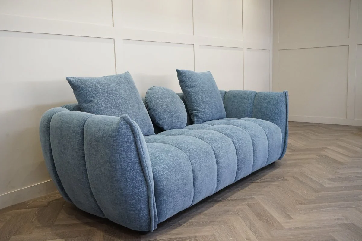 Lunar Large 3 Seater Sofa, Ocean Blue Chenille - Image 3