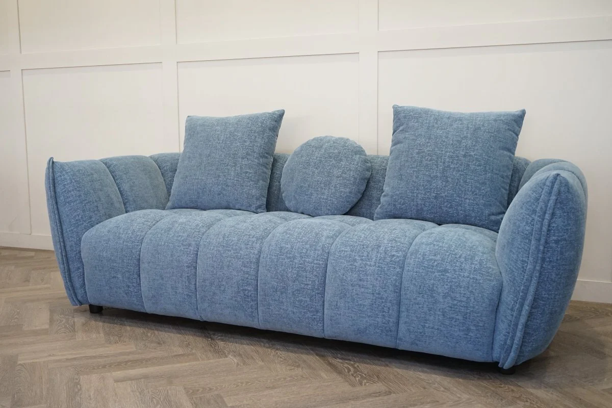 Lunar Large 3 Seater Sofa, Ocean Blue Chenille - Image 5