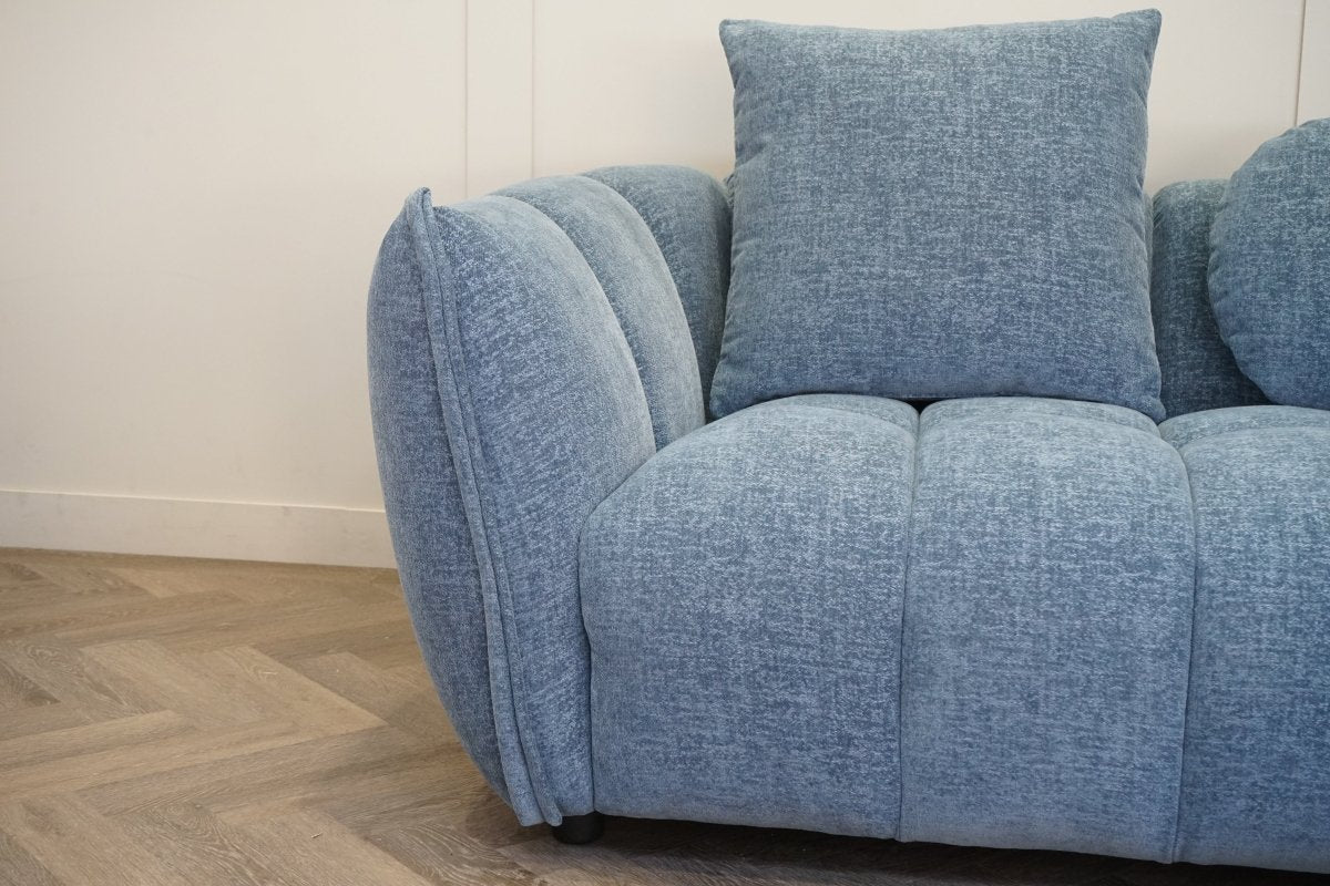 Lunar Large 3 Seater Sofa, Ocean Blue Chenille - Image 6