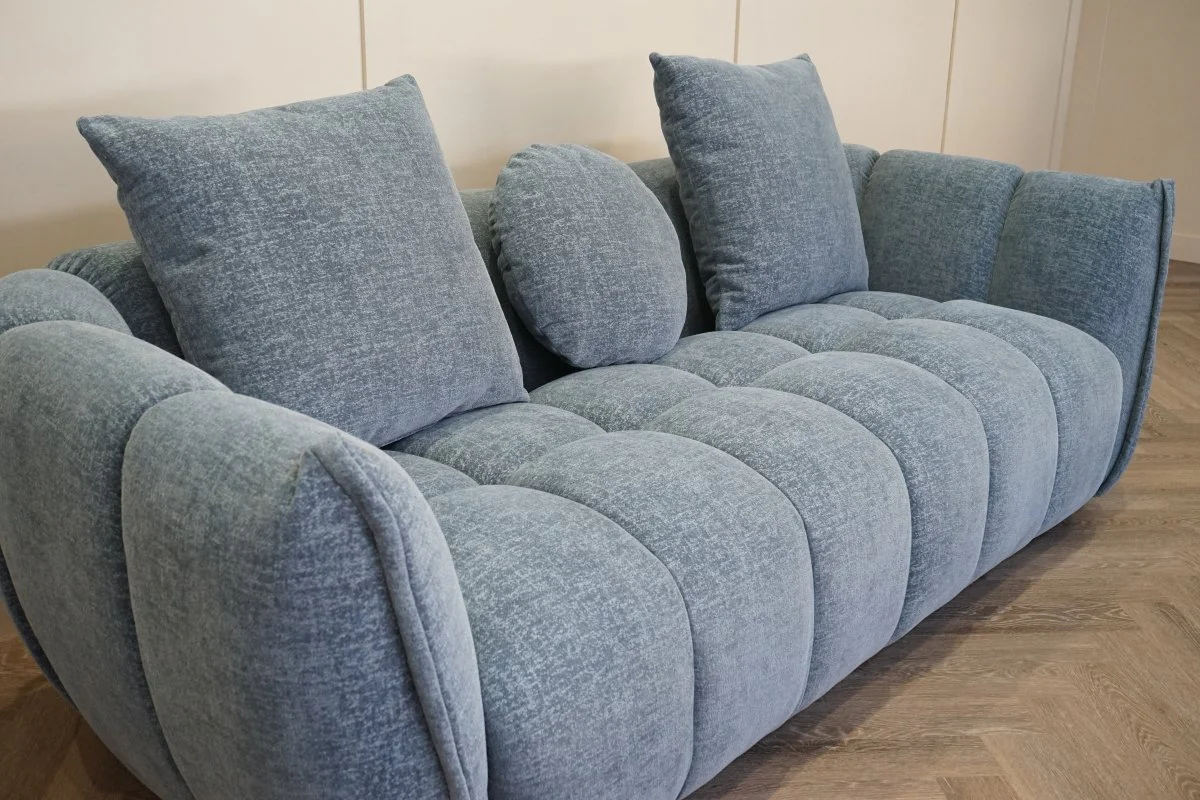 Lunar Large 3 Seater Sofa, Ocean Blue Chenille - Image 8