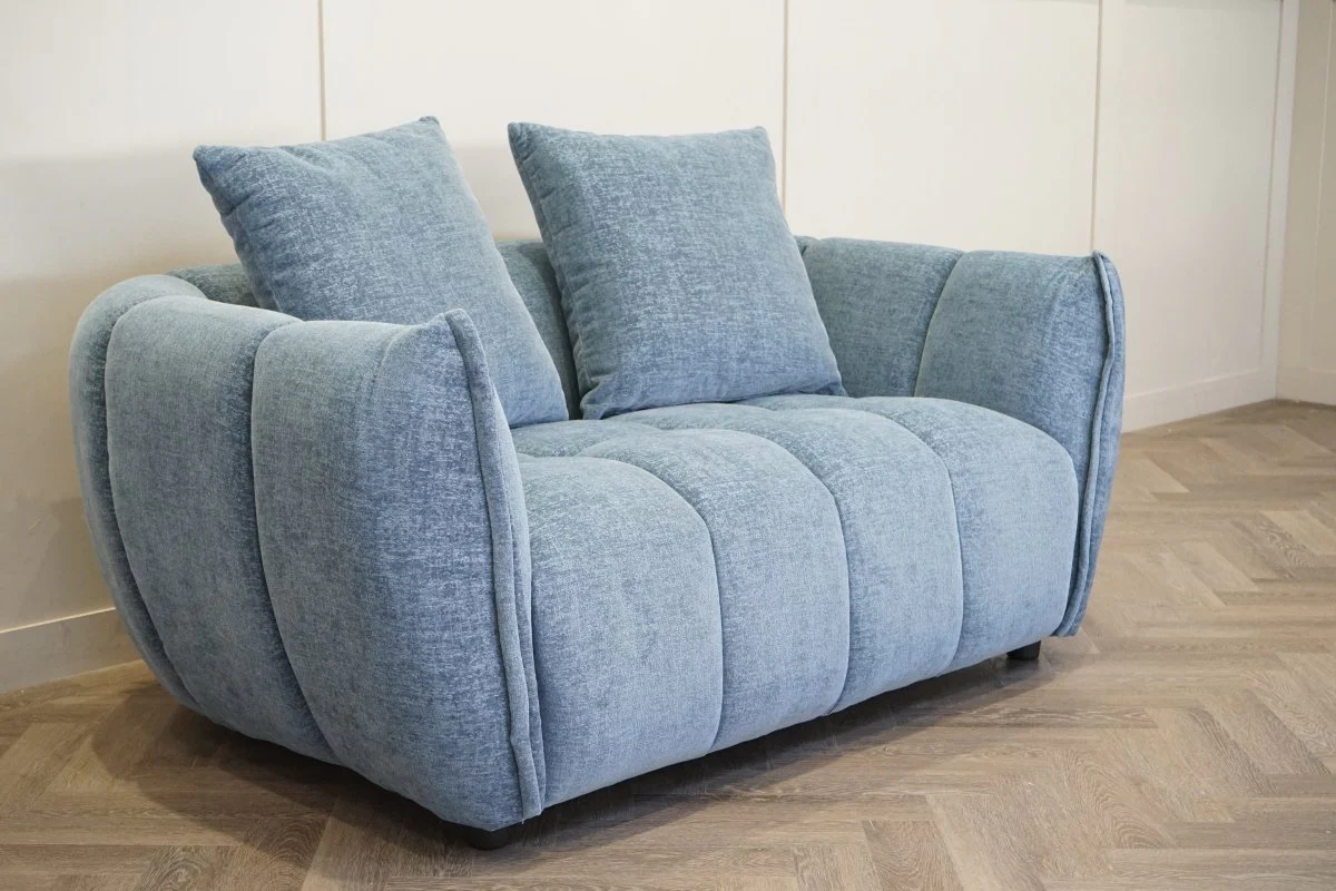 Lunar Medium 2 Seater Sofa, Ocean Blue Chenille - Image 4