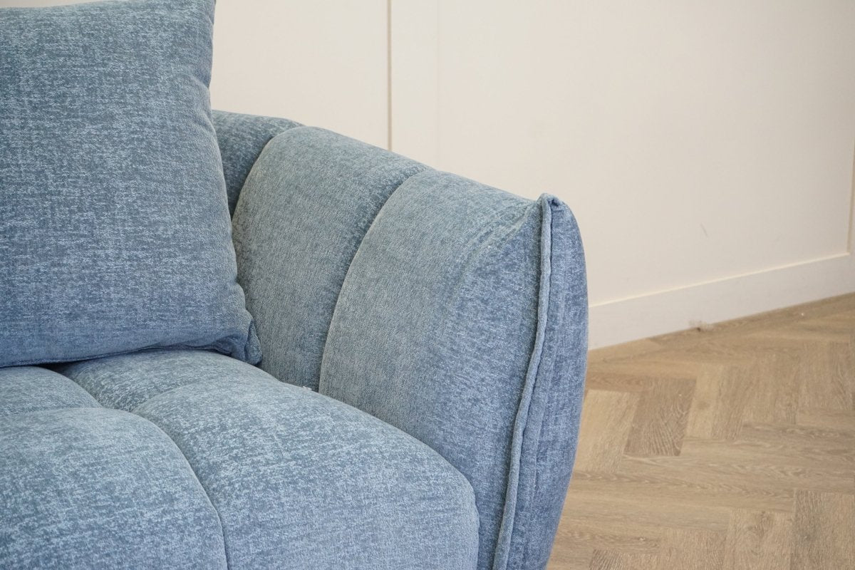 Lunar Medium 2 Seater Sofa, Ocean Blue Chenille - Image 5