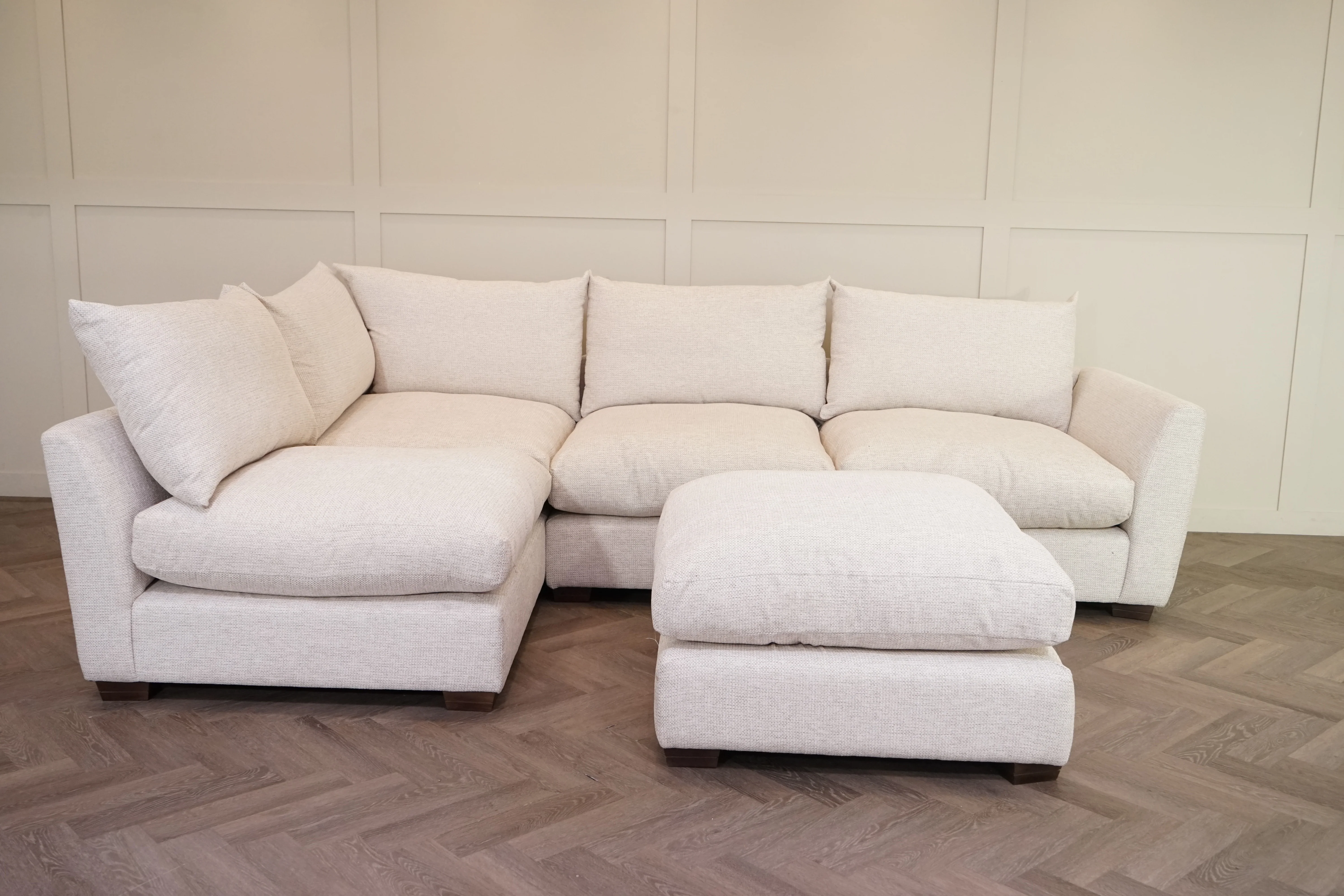 Metro LHF Open Ended Corner Sofa & Footstool, Lanley Ercu - Image 11