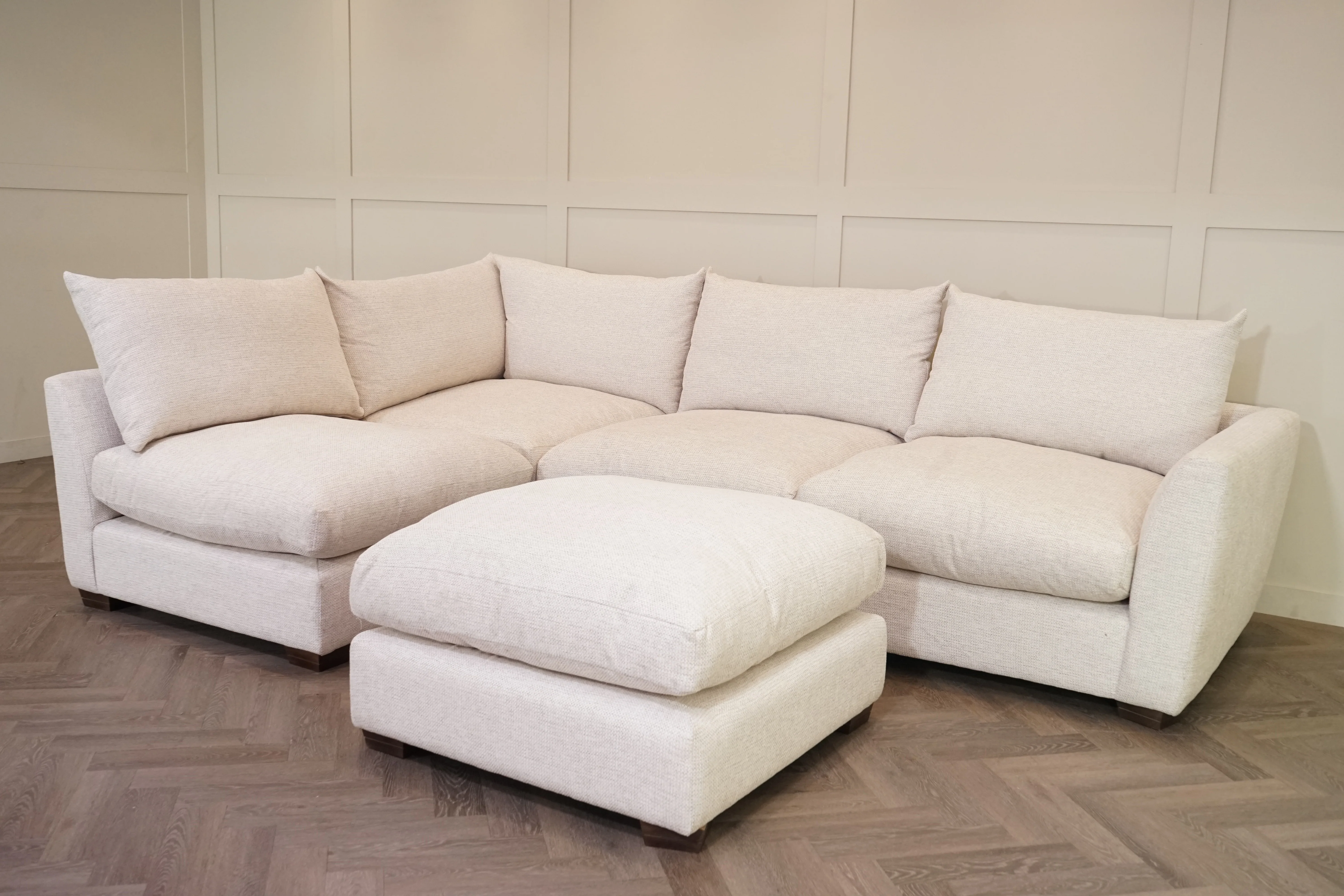 Metro LHF Open Ended Corner Sofa & Footstool, Lanley Ercu - Image 6