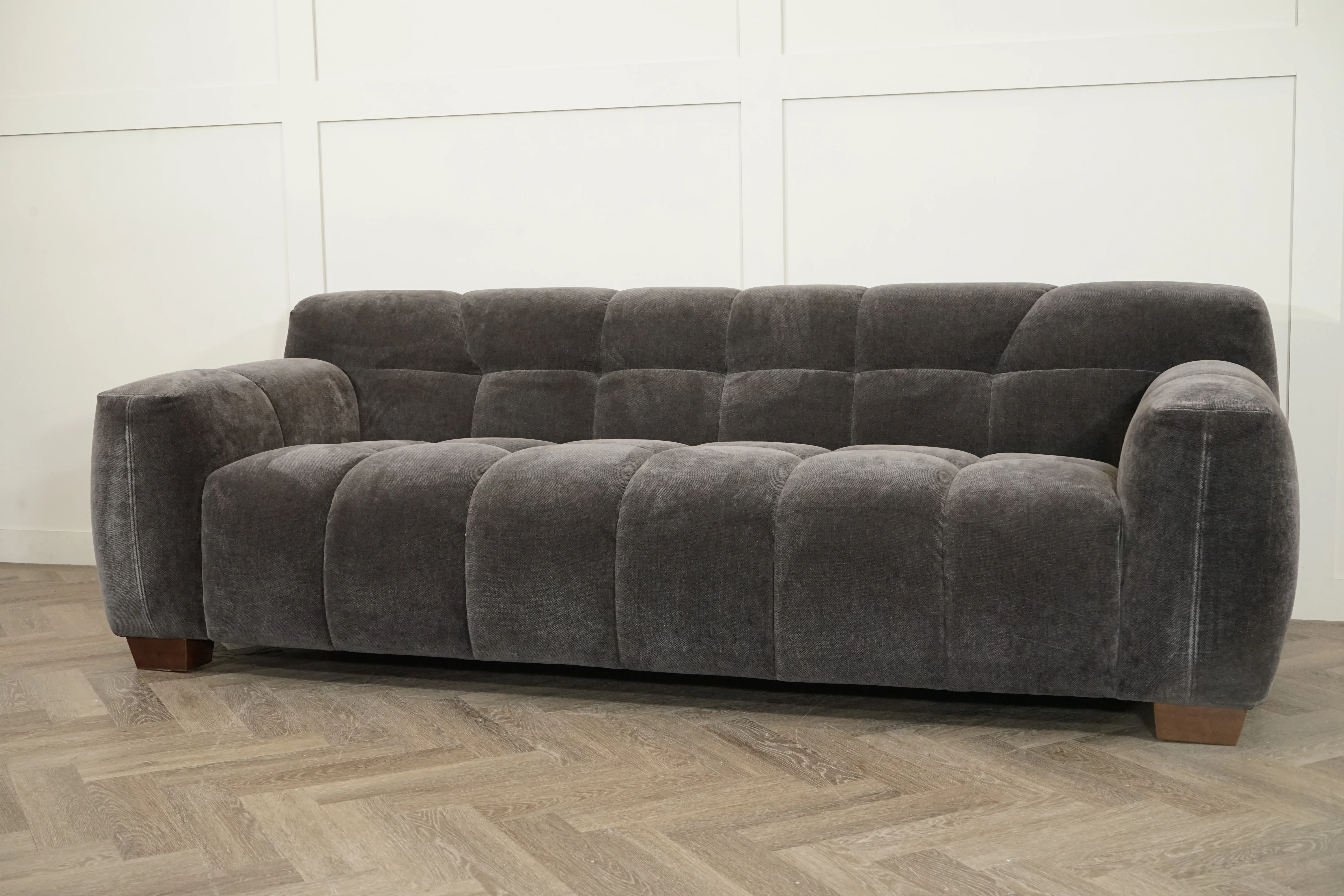 Monroe Large 3 Seater Fabric Sofa, Mocha - Image 4