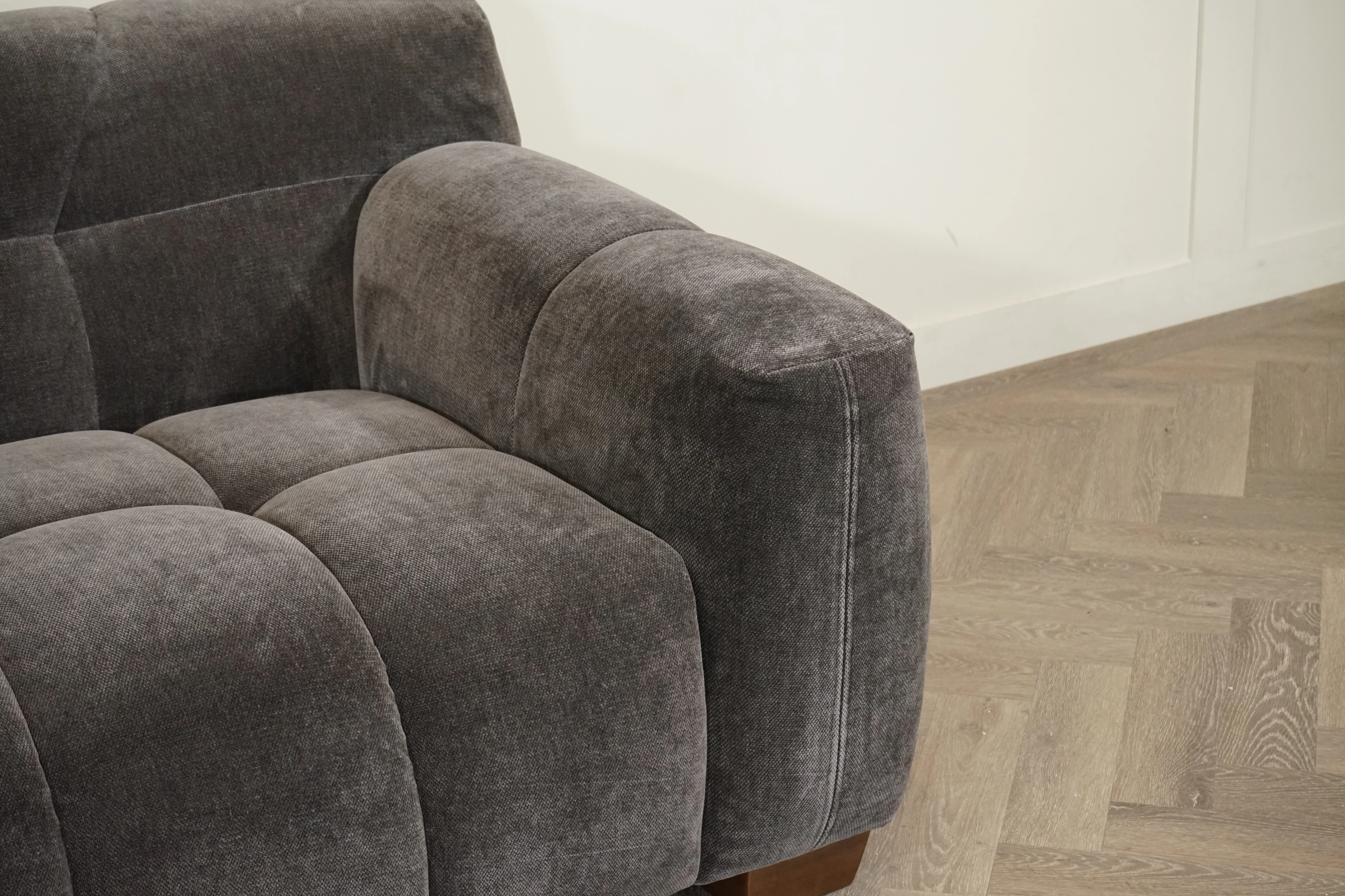 Monroe Large 3 Seater Fabric Sofa, Mocha - Image 5
