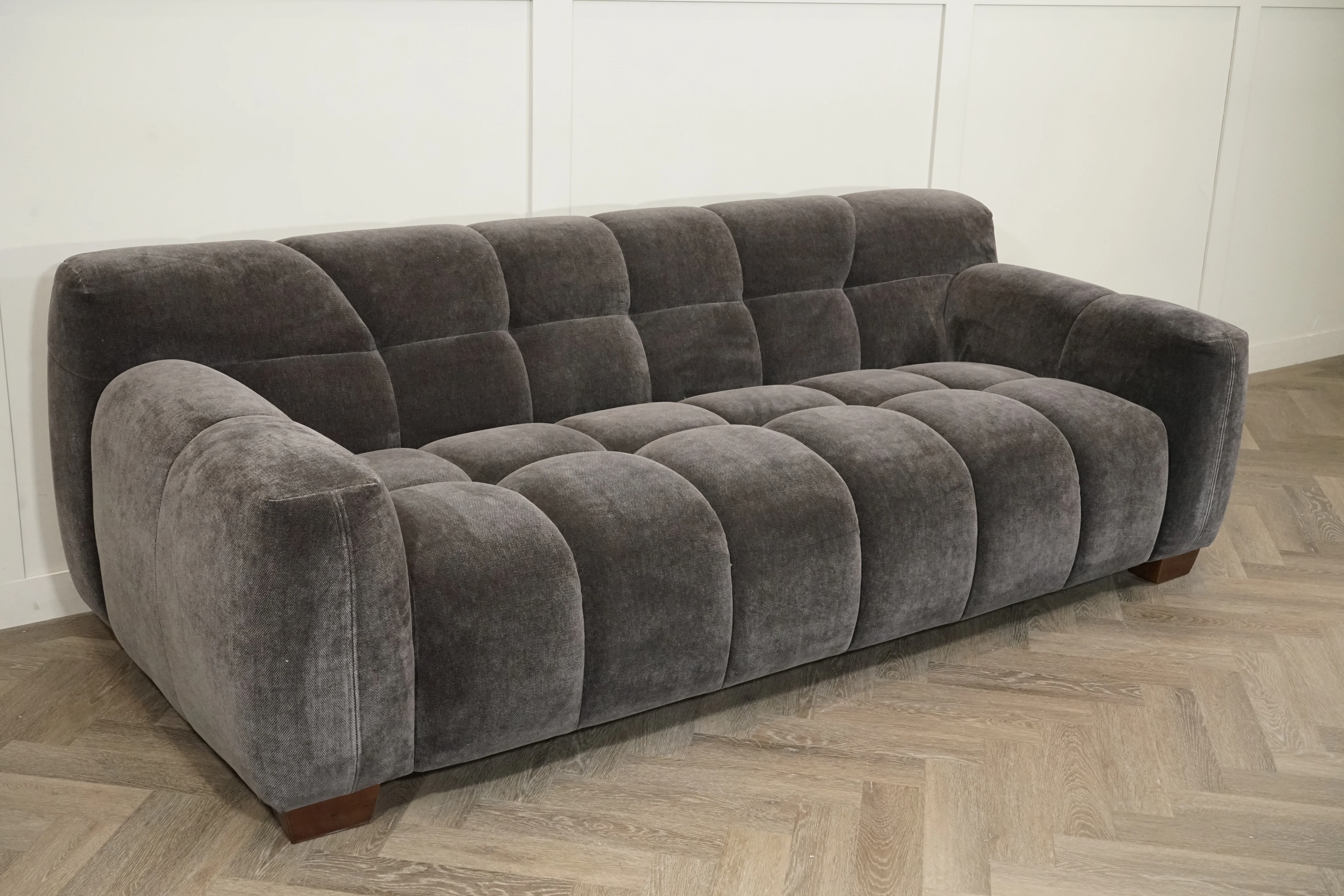 Monroe Large 3 Seater Fabric Sofa, Mocha - Image 8