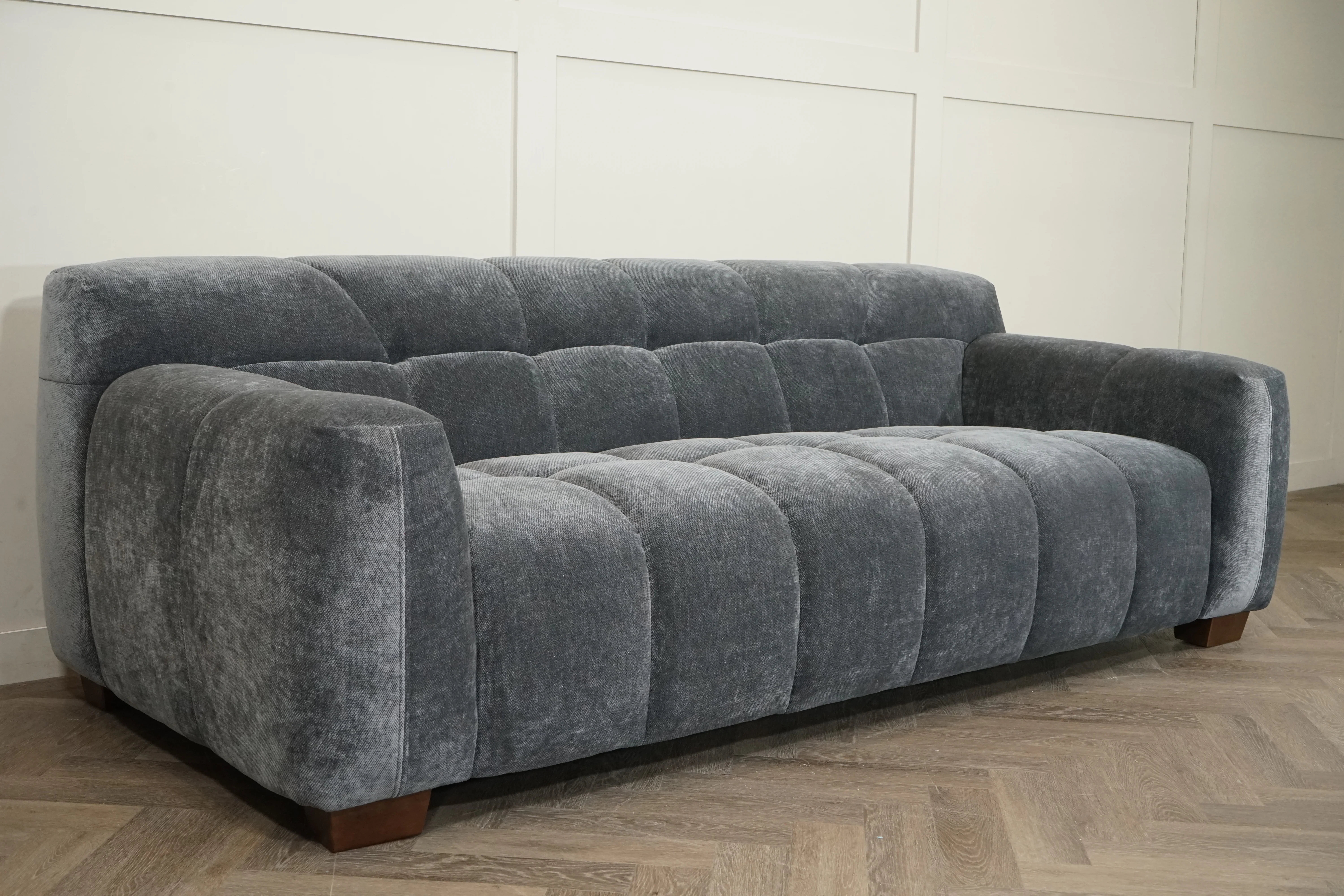 Monroe Large 3 Seater Fabric Sofa, Shadow Grey - Image 4