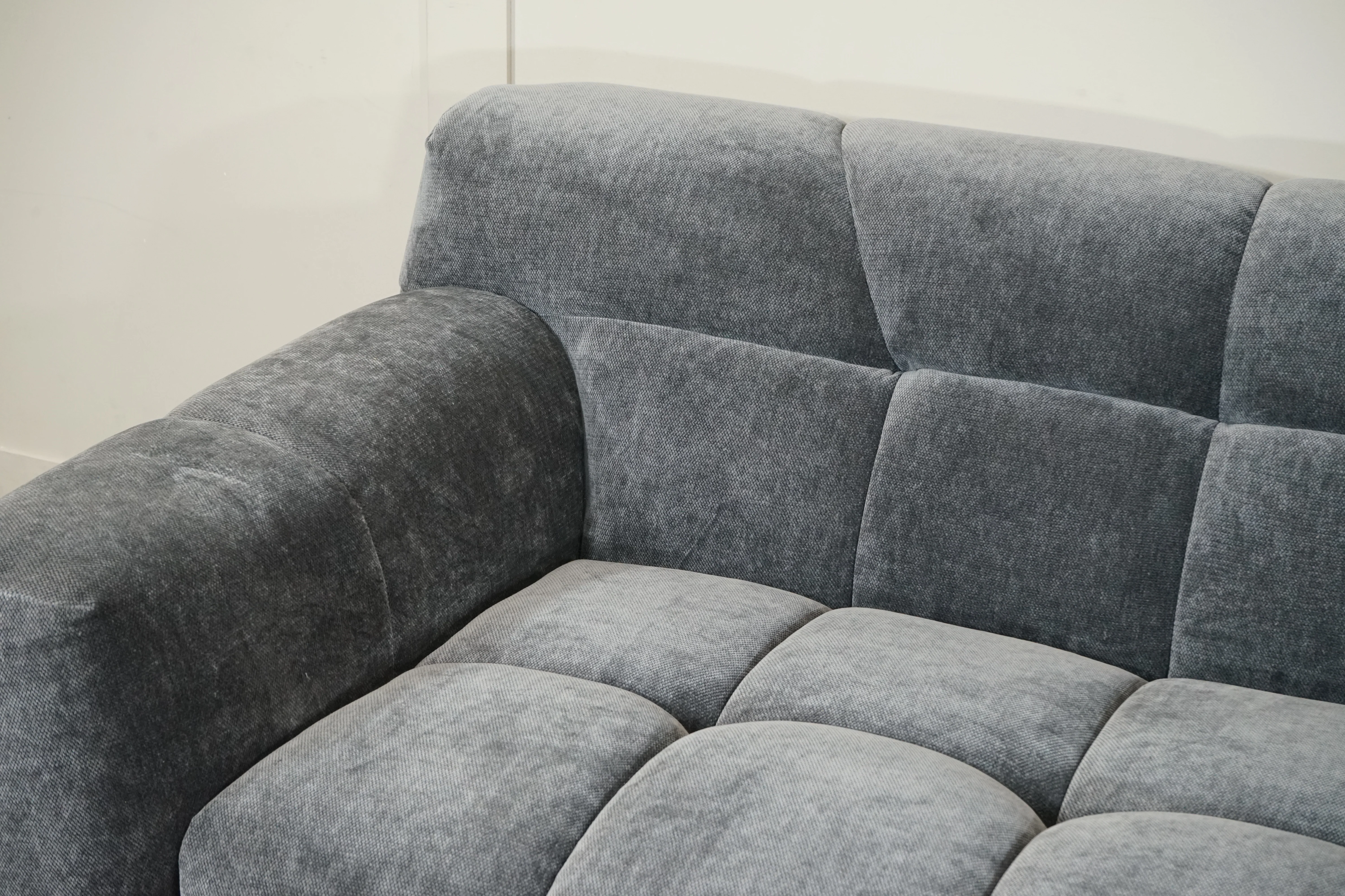 Monroe Large 3 Seater Fabric Sofa, Shadow Grey - Image 7