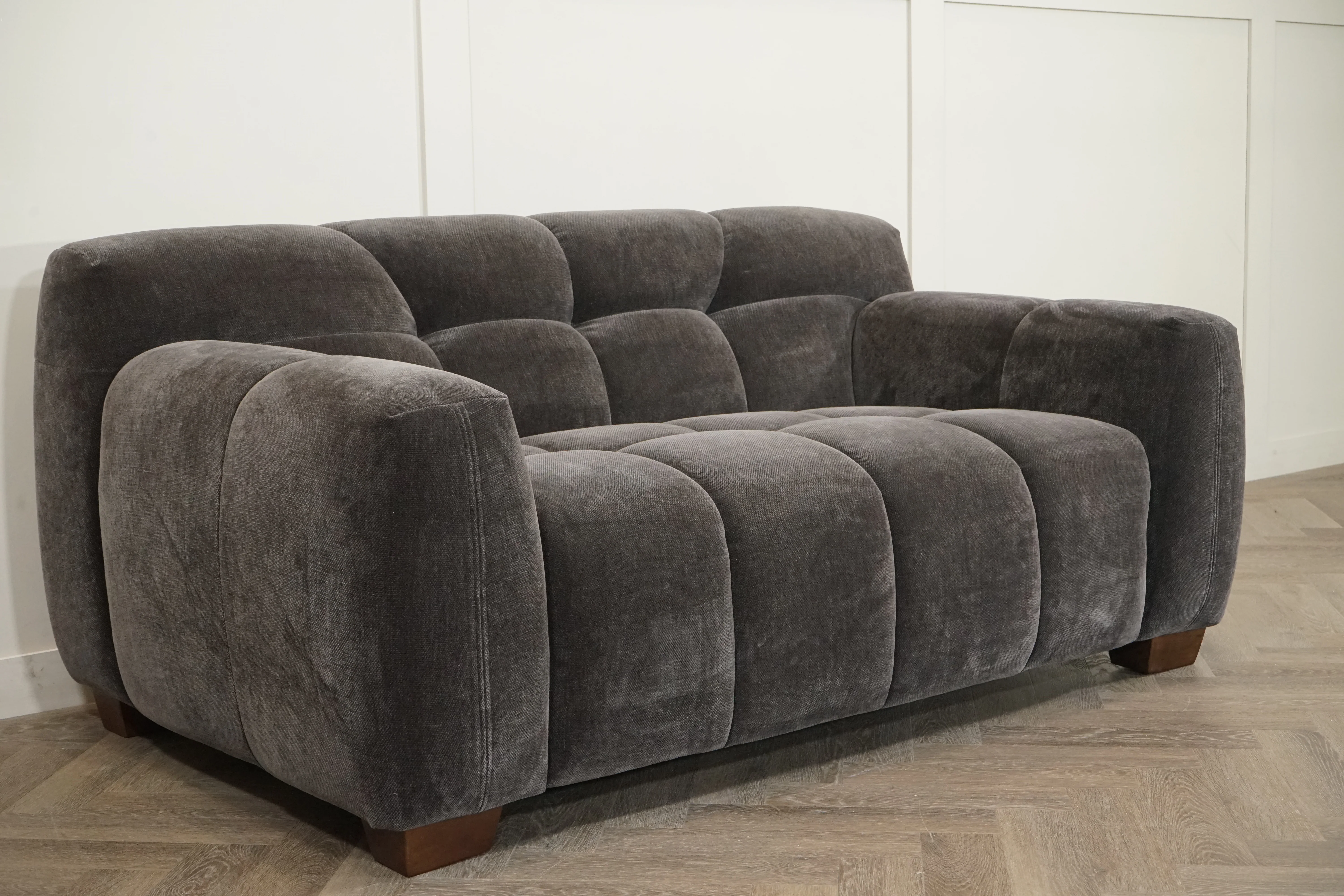 Monroe Small 2 Seater Fabric Sofa, Mocha - Image 4