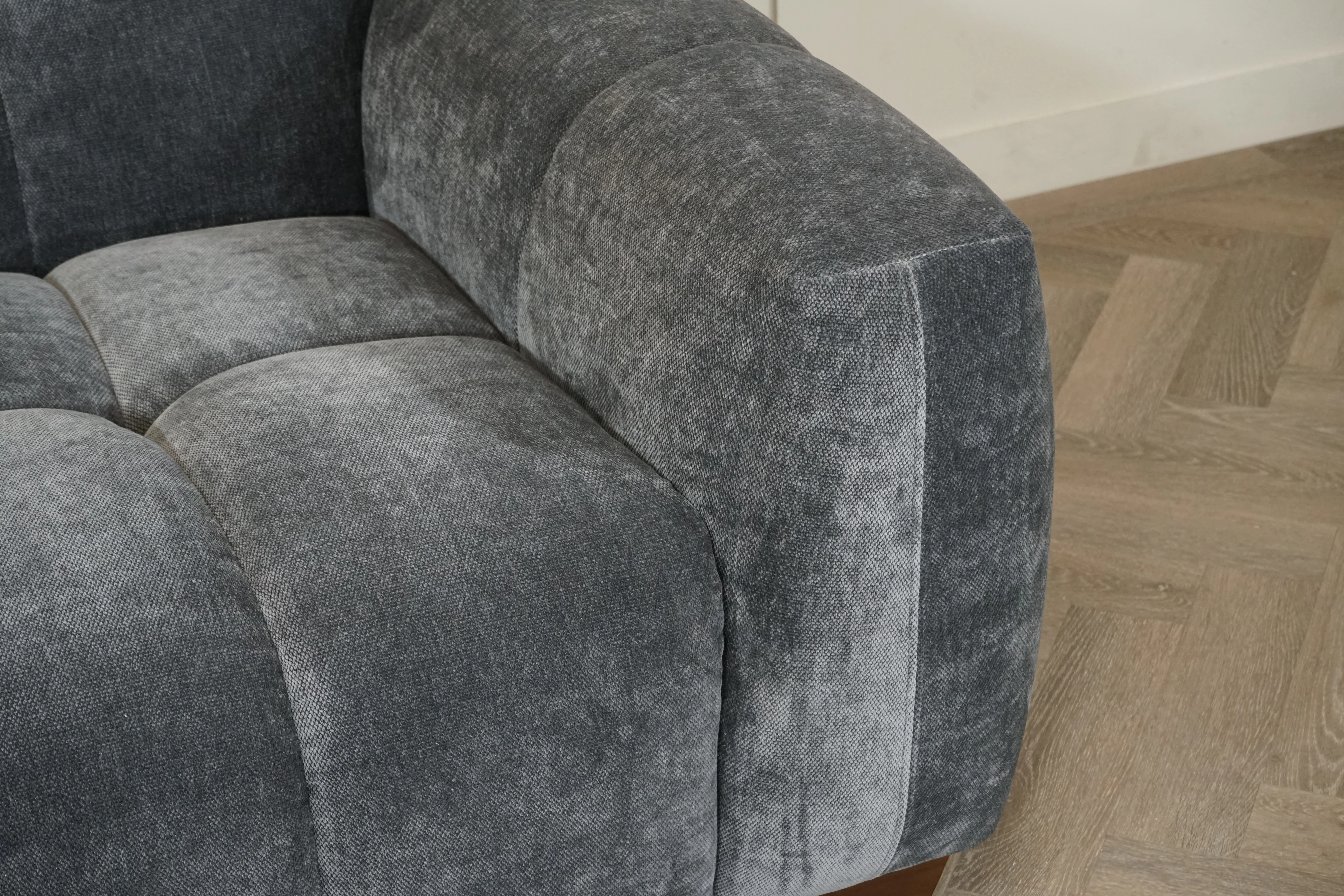 Monroe Small 2 Seater Fabric Sofa, Shadow Grey - Image 5