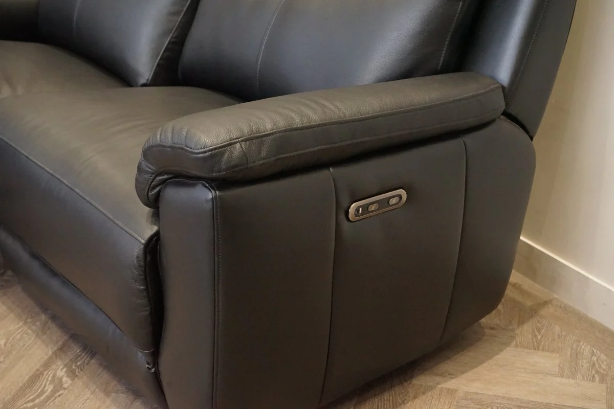 Navona 2+2 Seater Power Recliner Leather Sofa Set, Florida Black - Image 8
