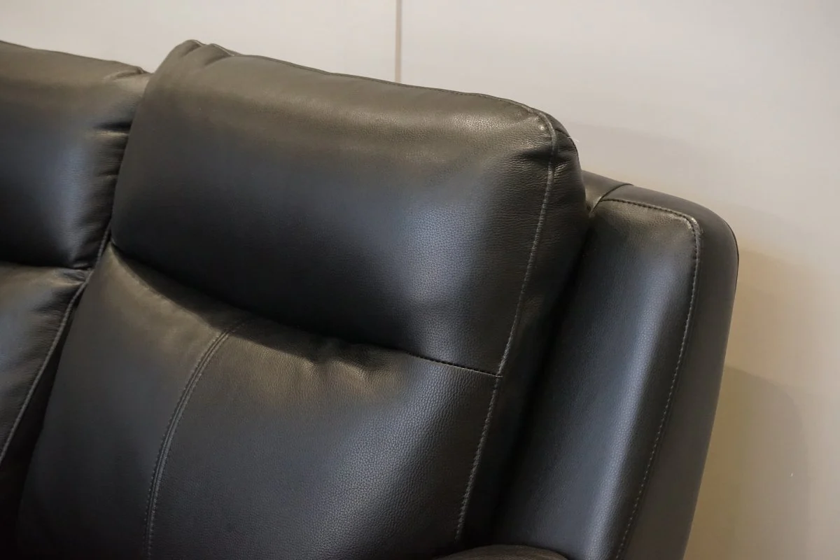 Navona 2 Seater Power Recliner Leather Sofa, Florida Black - Image 6