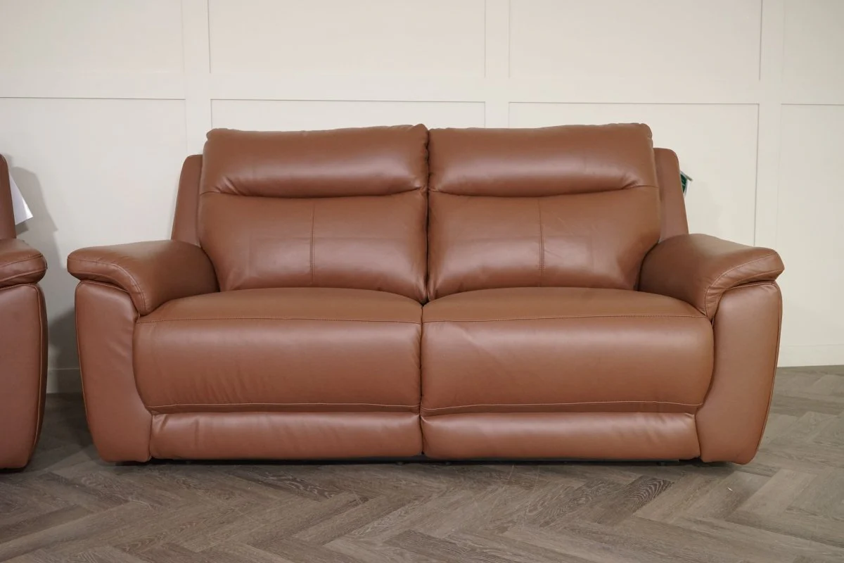 Navona Leather 3 & 2 Seater Power Recliner Sofa, Arden Mocha - Image 6