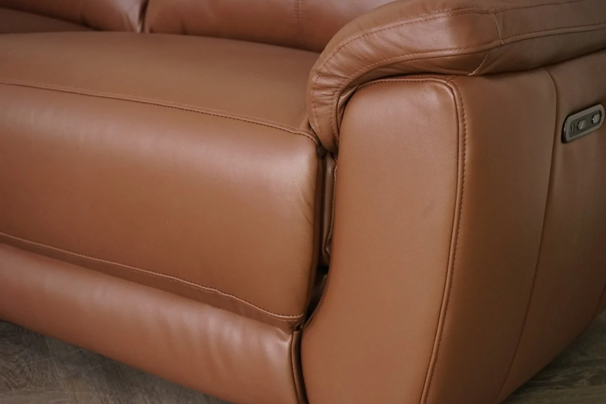 Navona Leather 3 & 2 Seater Power Recliner Sofa, Arden Mocha - Image 7