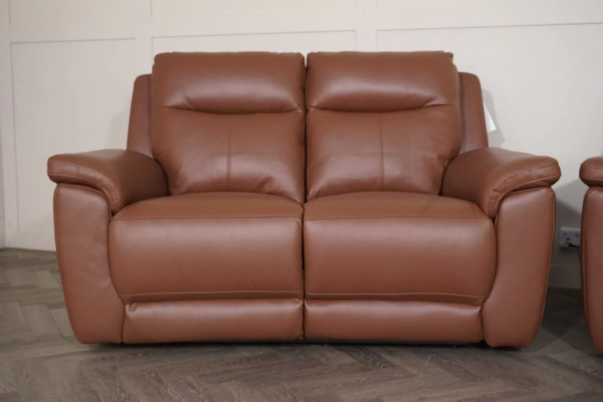 Navona Leather 3 & 2 Seater Power Recliner Sofa, Arden Mocha - Image 8