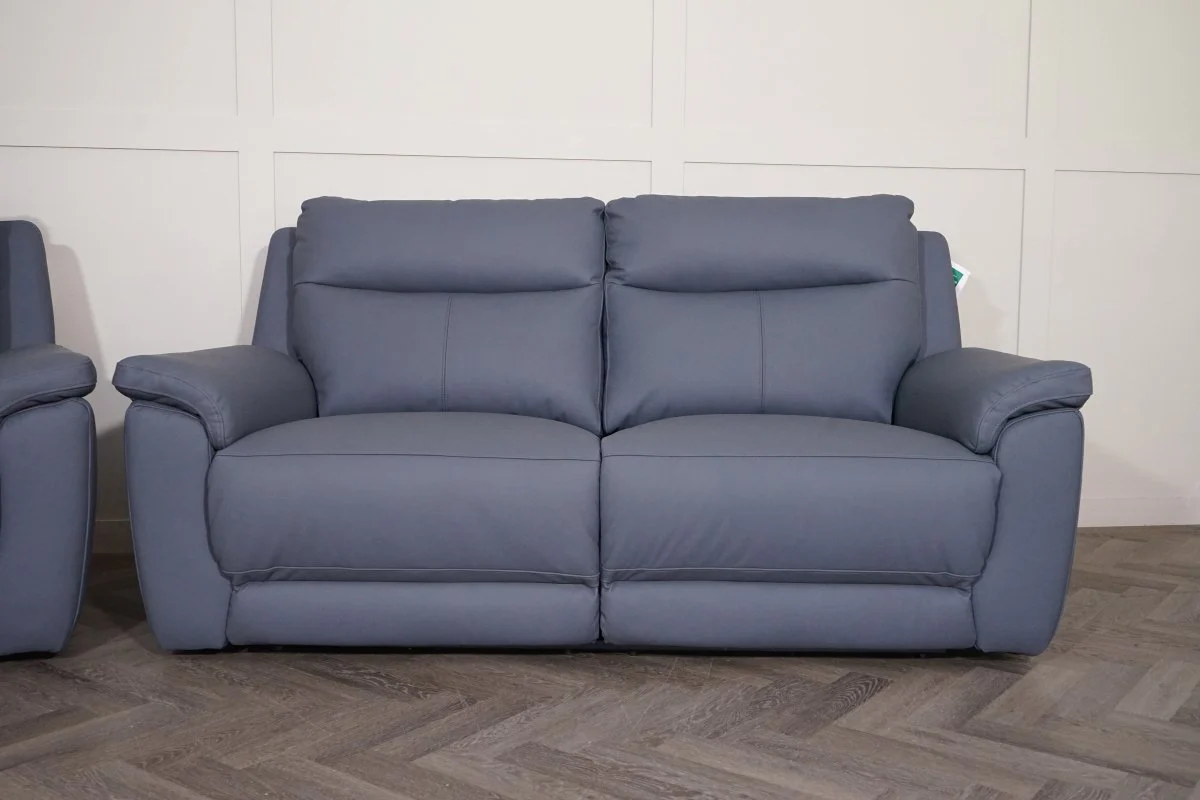 Navona Leather 3 & 2 Seater Power Recliner Sofa, Arden Slate - Image 13