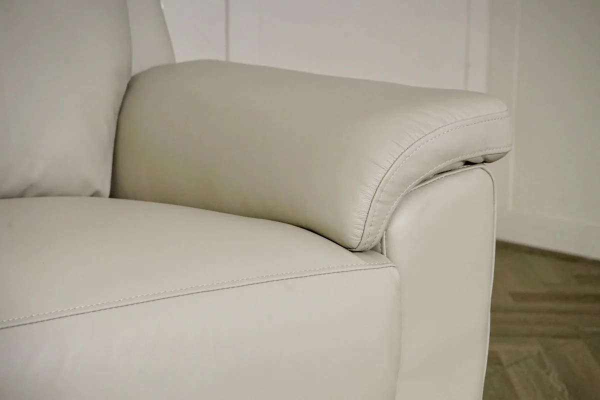 Navona Leather 3 & 2 Seater Power Recliner Sofa, Club Cloudy - Image 5