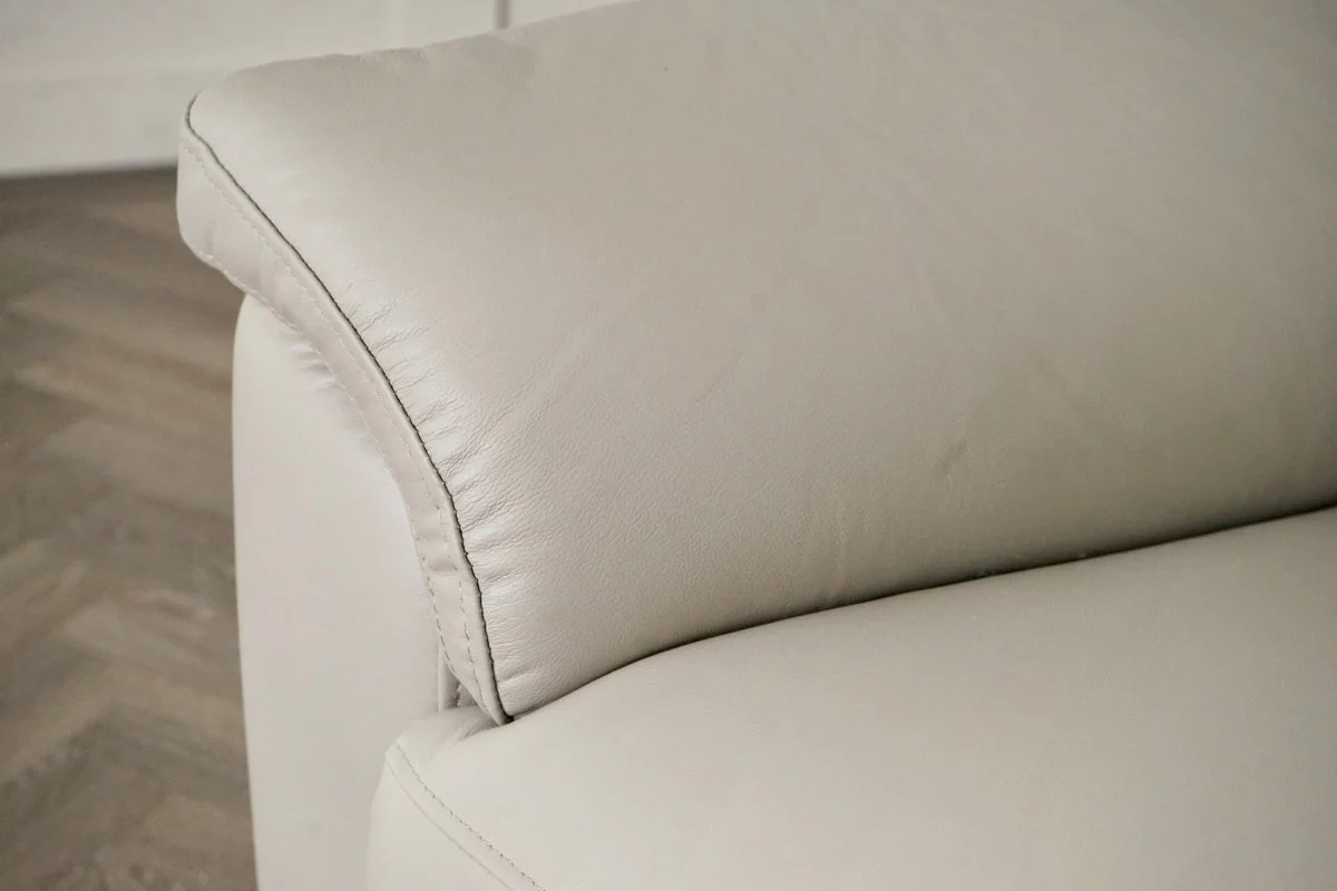 Navona Leather 3 & 2 Seater Power Recliner Sofa, Club Cloudy - Image 8