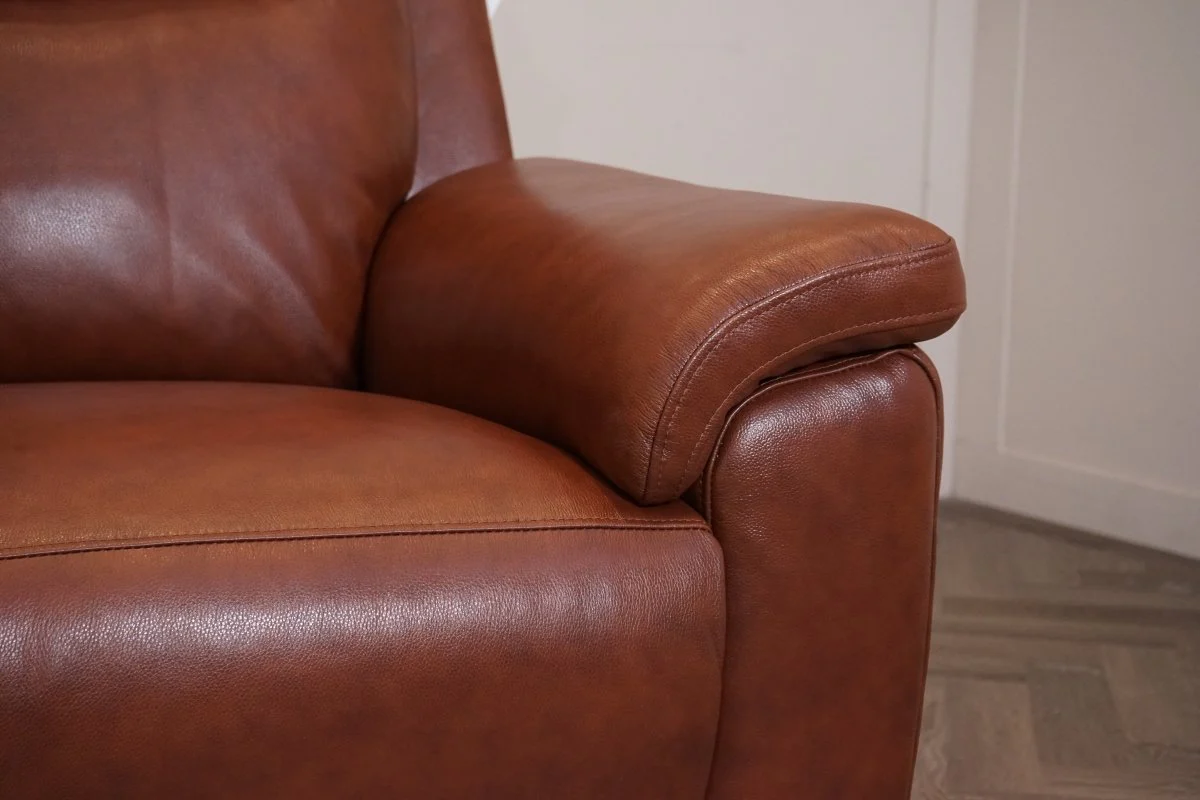 Navona Leather 3 & 2 Seater Power Recliner Sofa, Florida Chestnut - Image 5