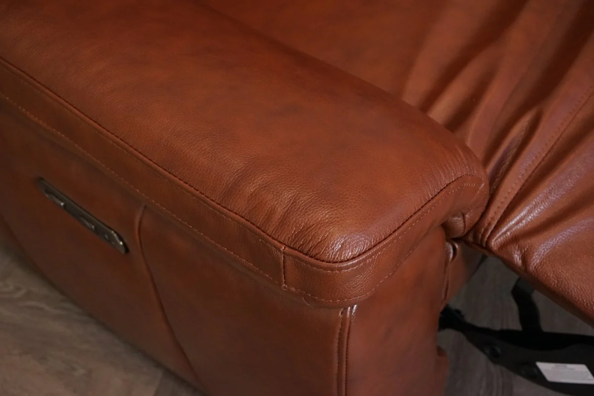 Navona Leather 3 & 2 Seater Power Recliner Sofa, Florida Chestnut - Image 6