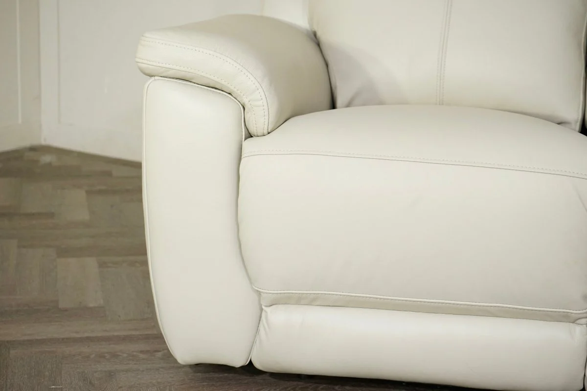 Navona Leather 3 & 2 Seater Power Recliner Sofa, Florida Putty - Image 9