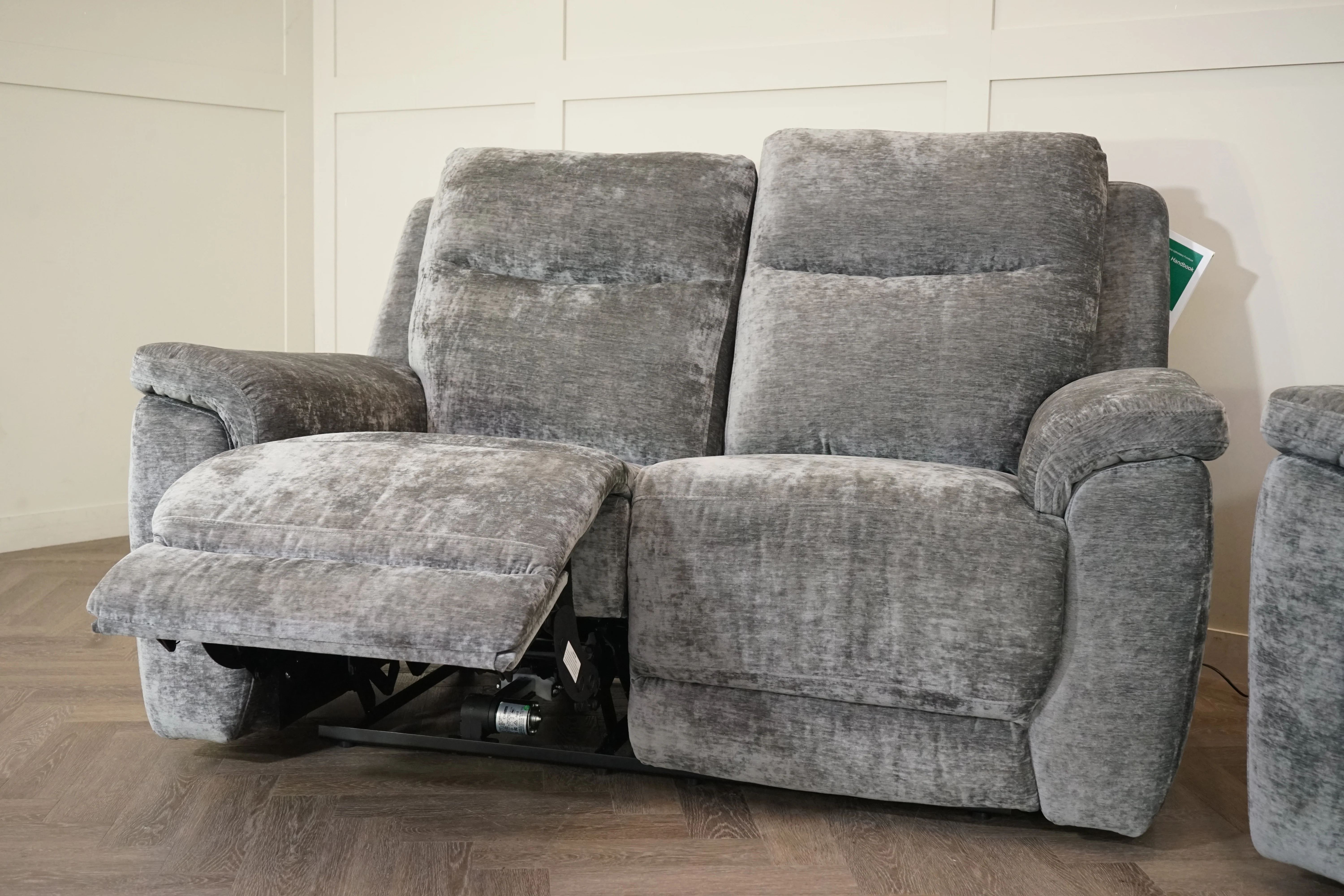 Navona Fabric 3 & 2 Seater Power Recliner Sofa, Shimmer Charcoal - Image 11
