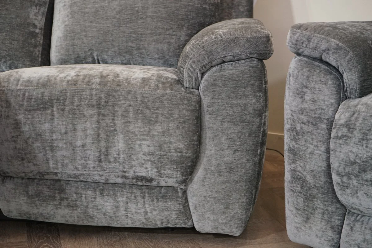 Navona Fabric 3 & 2 Seater Power Recliner Sofa, Shimmer Charcoal - Image 12