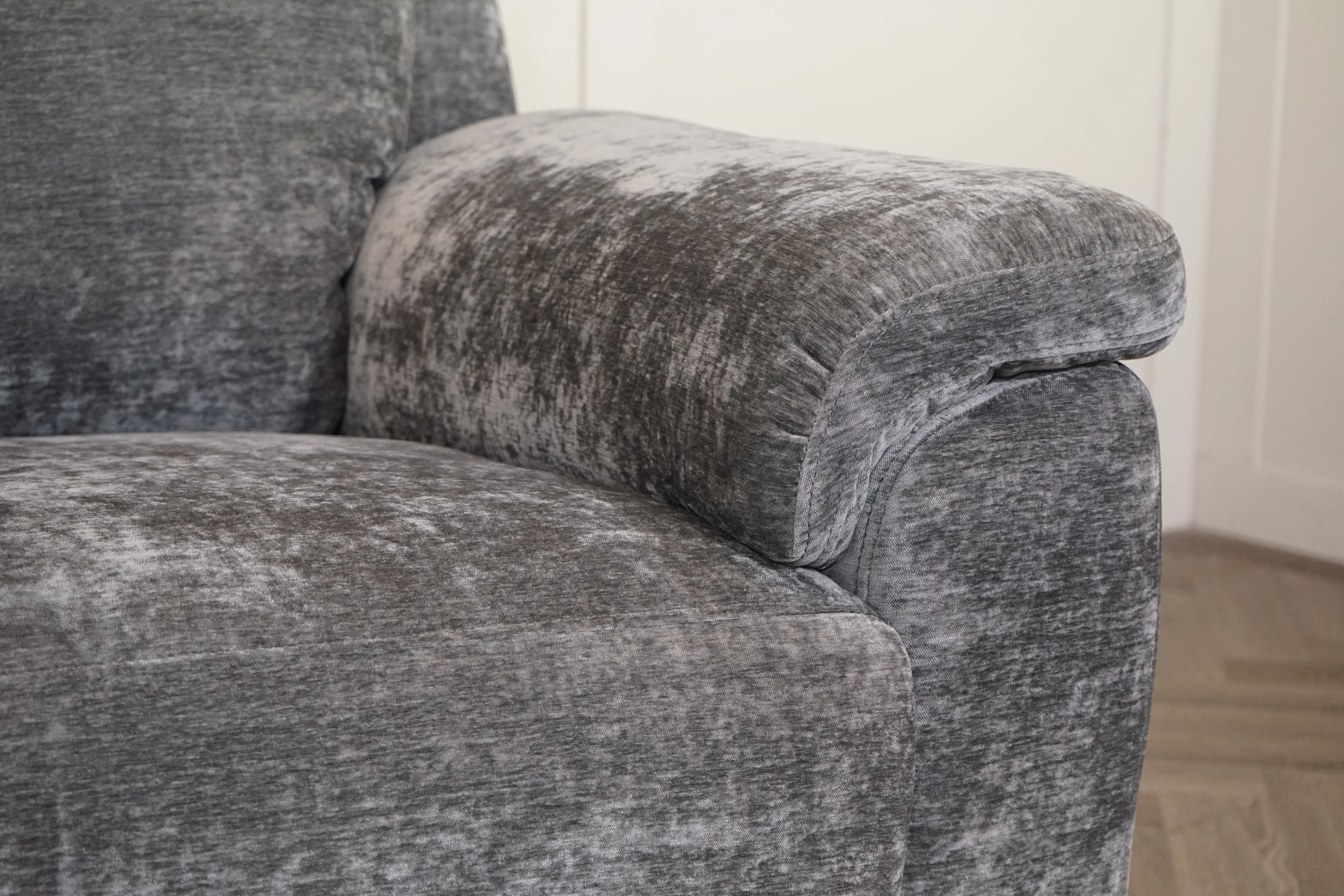 Navona Fabric 3 & 2 Seater Power Recliner Sofa, Shimmer Charcoal - Image 5