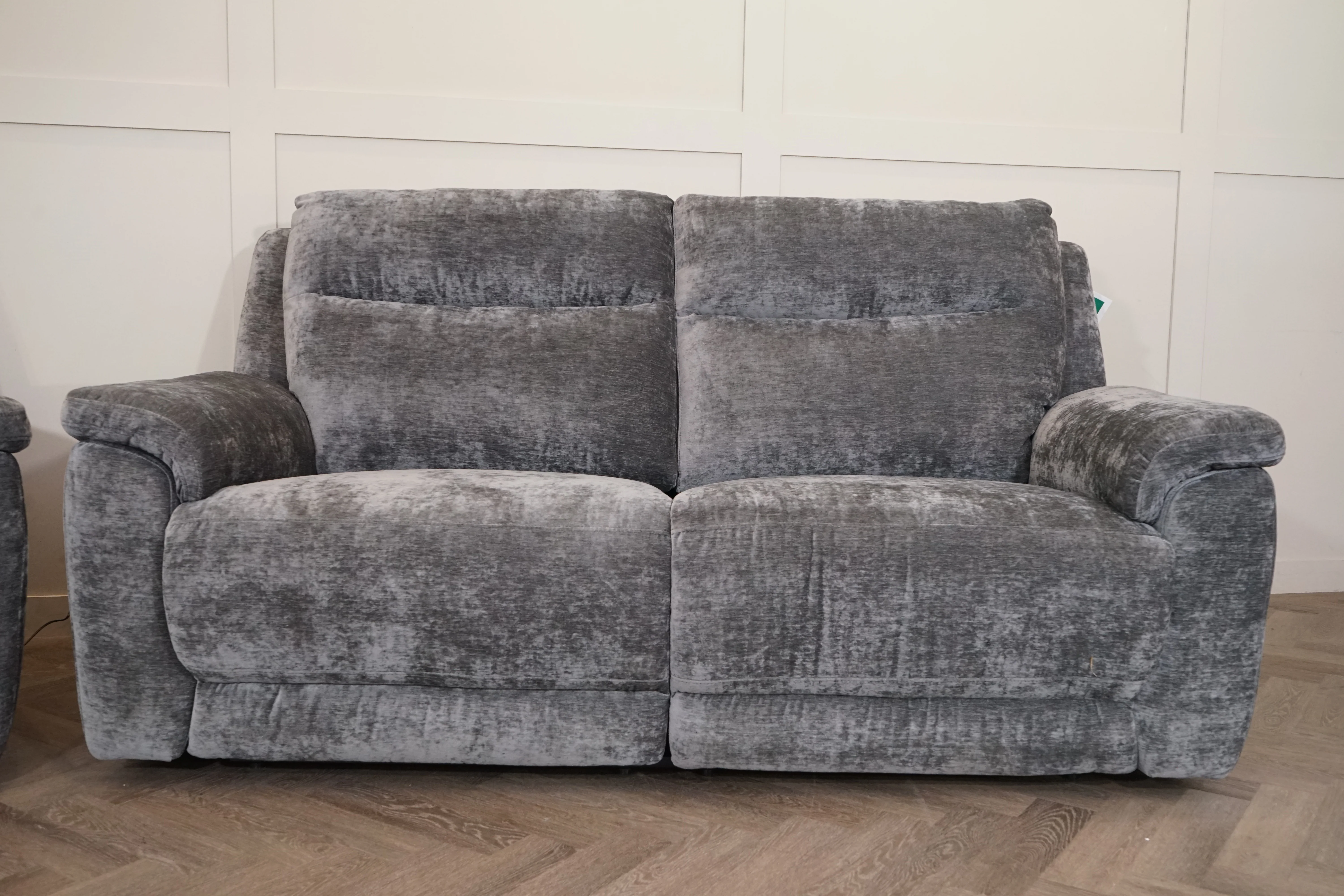 Navona Fabric 3 & 2 Seater Power Recliner Sofa, Shimmer Charcoal - Image 9