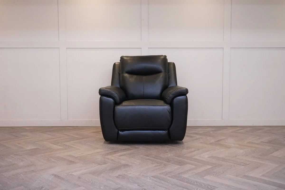 Navona Power Recliner Leather Armchair, Florida Black - Image 9