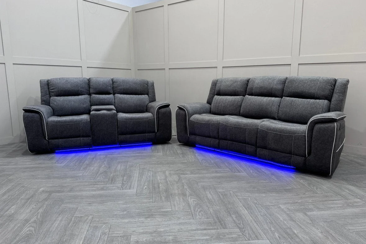 Neon Express Power Reclining 3 + 2 Sofas, Silver - Image 14